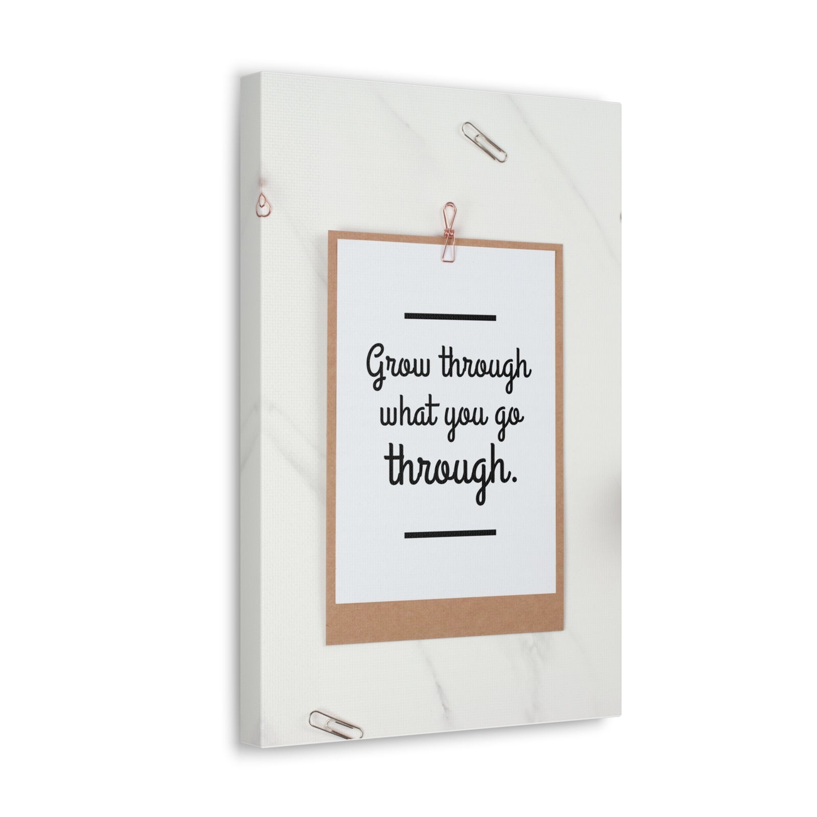 Inspirational Quote Canvas Grow Through What You Go Through Motivational Print Ready to Hang Artwork-Express Your Love Gifts