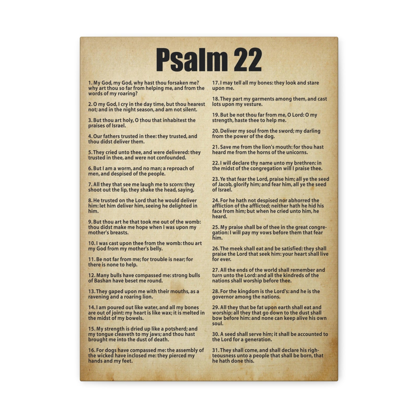 Scripture Canvas Desperate For God's Help Psalm 22 Christian Wall Art Bible Verse Print Ready to Hang-Express Your Love Gifts