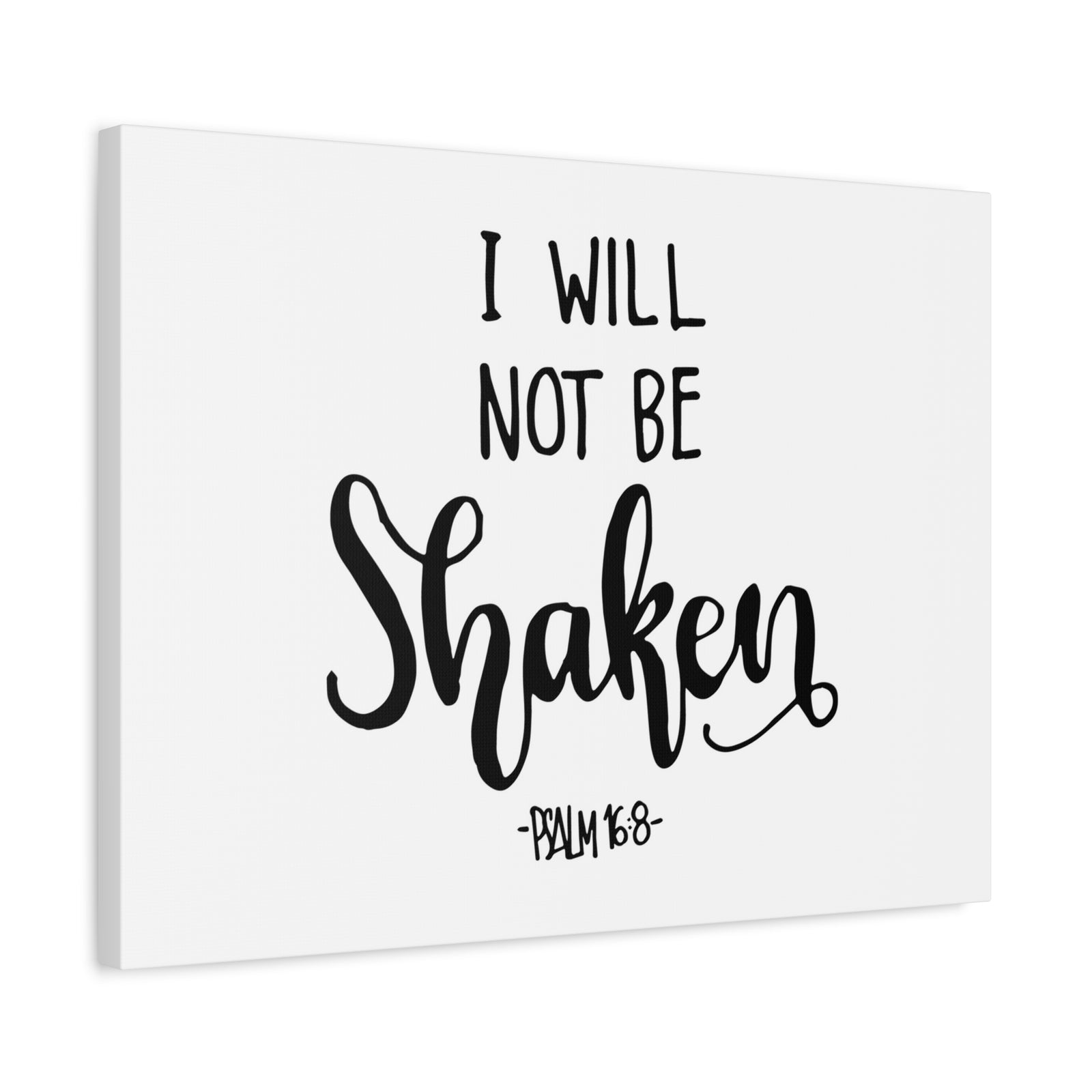 Scripture Canvas Not Be Shaken Psalm 16:8 Christian Wall Art Bible Verse Print Ready to Hang-Express Your Love Gifts
