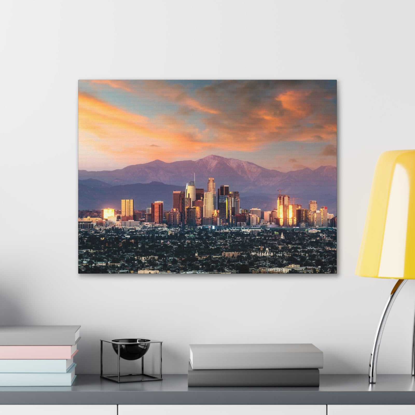 Los Angeles Daytime Skyline Canvas Artwork High-Quality Breathtaking Stunning Cityscape for Home Decor Ready to Hang-Express Your Love Gifts