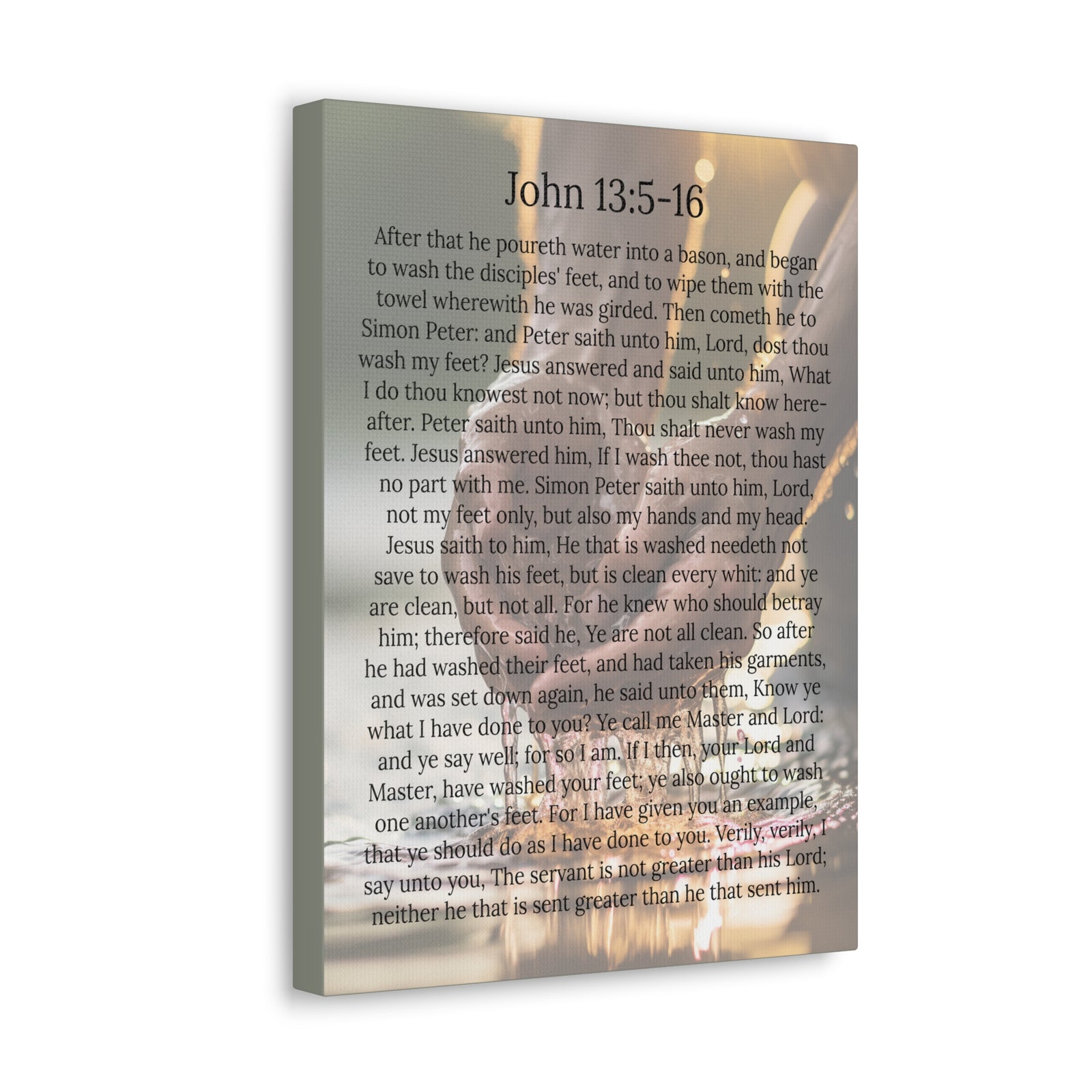 Scripture Walls Footwashing John 13:5-16 Christ Christian Wall Art Print Ready to Hang Unframed-Express Your Love Gifts