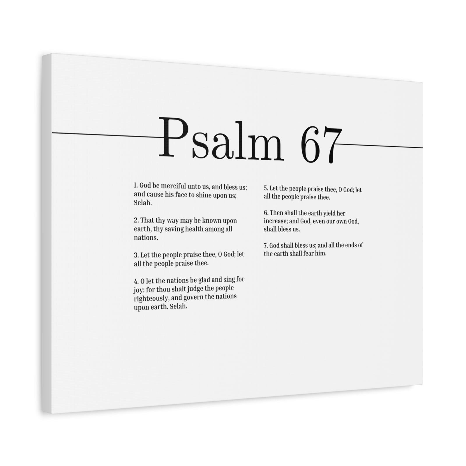 Scripture Canvas God Be Merciful Unto Us Psalm 67 Christian Wall Art Bible Verse Print Ready to Hang-Express Your Love Gifts