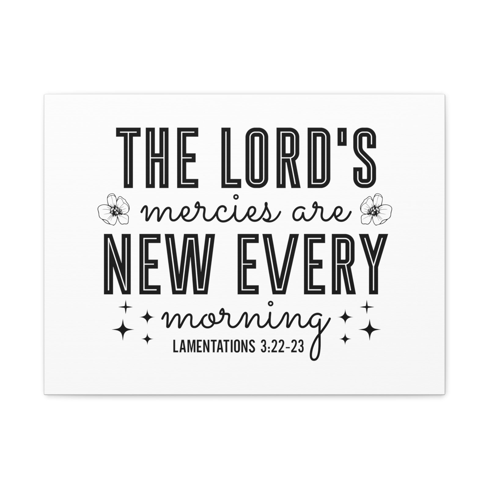 Scripture Walls Lamentations 3:22-23 New Every Morning Bible Verse Canvas Christian Wall Art Ready to Hang Unframed-Express Your Love Gifts