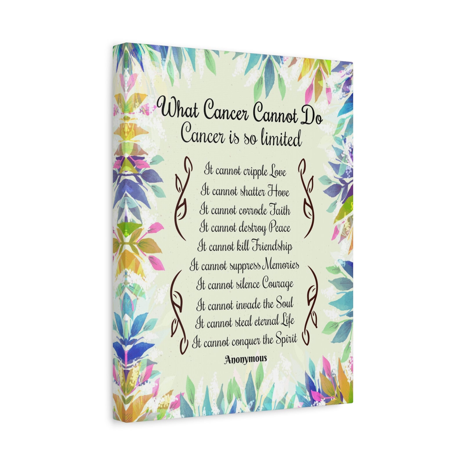 Cancer Survivor Wall Art What Cancer Cannot Do Inspirational Cancer Encouragement Art-Express Your Love Gifts