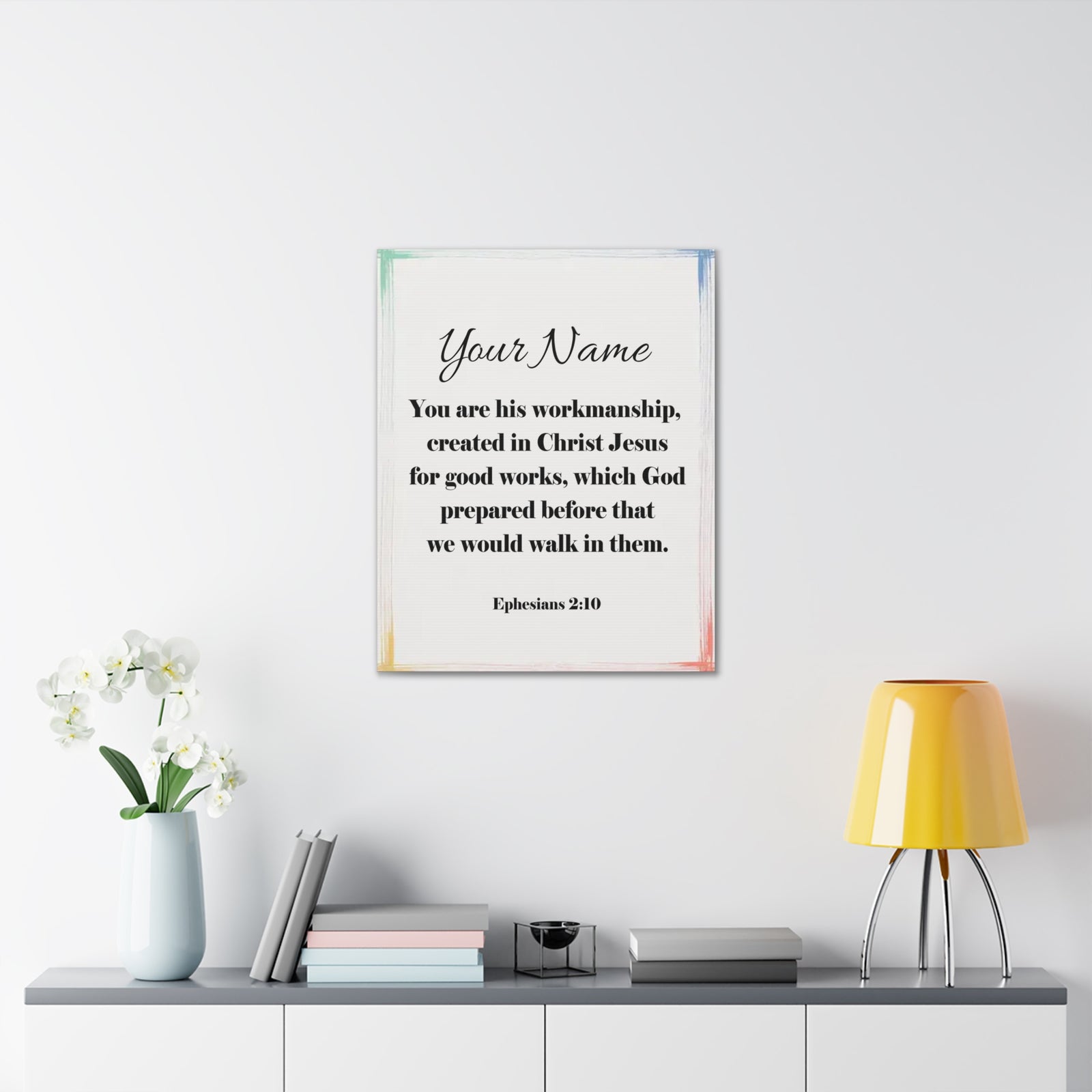 Scripture Walls Personalized Ephesians 2:10 Bible Chapter Canvas Christian Wall Art Ready to Hang-Express Your Love Gifts