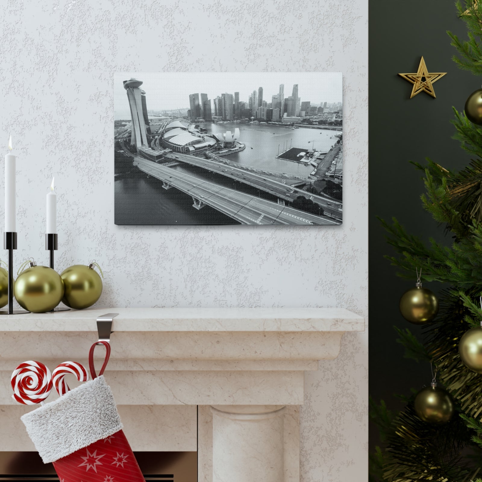 Singapore Skyline Canvas Artwork High-Quality Breathtaking Stunning Cityscape for Home Decor Ready to Hang-Express Your Love Gifts