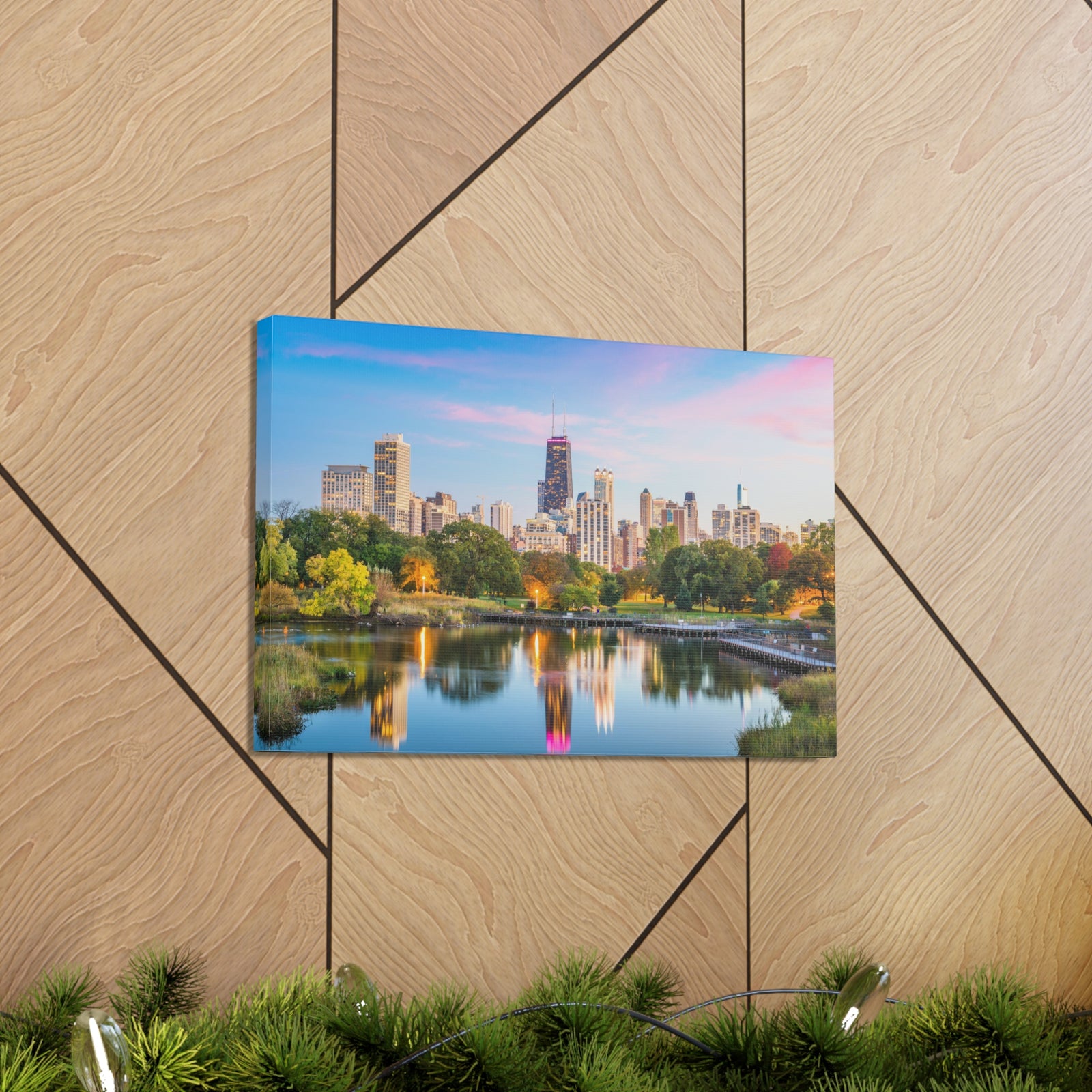 Chicago Daytime Skyline Canvas Artwork High-Quality Breathtaking Stunning Cityscape for Home Decor Ready to Hang-Express Your Love Gifts