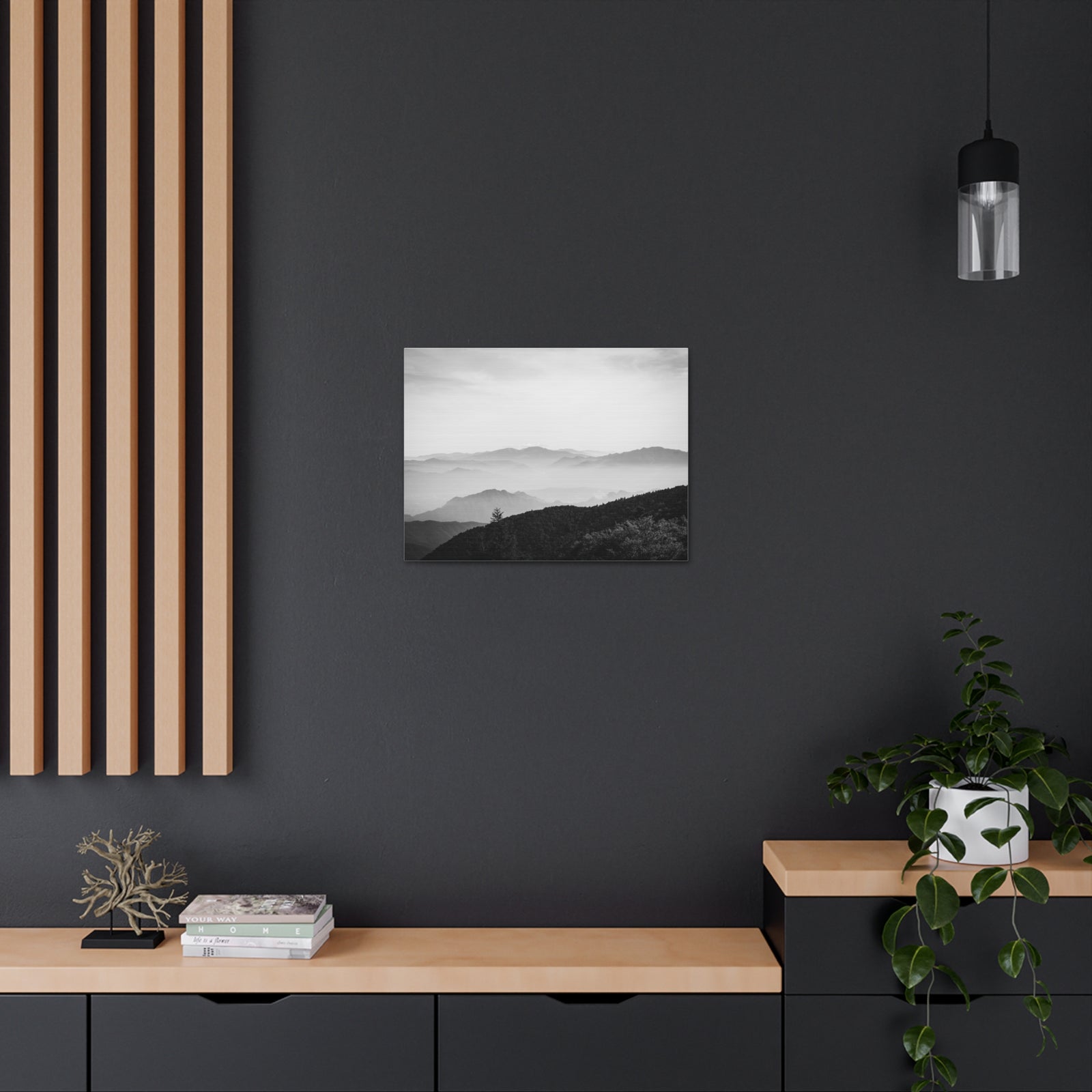 Misty Mountains Forest Nature Wilderness Photography Canvas Wall Art for Home Decor Ready-to-Hang-Express Your Love Gifts