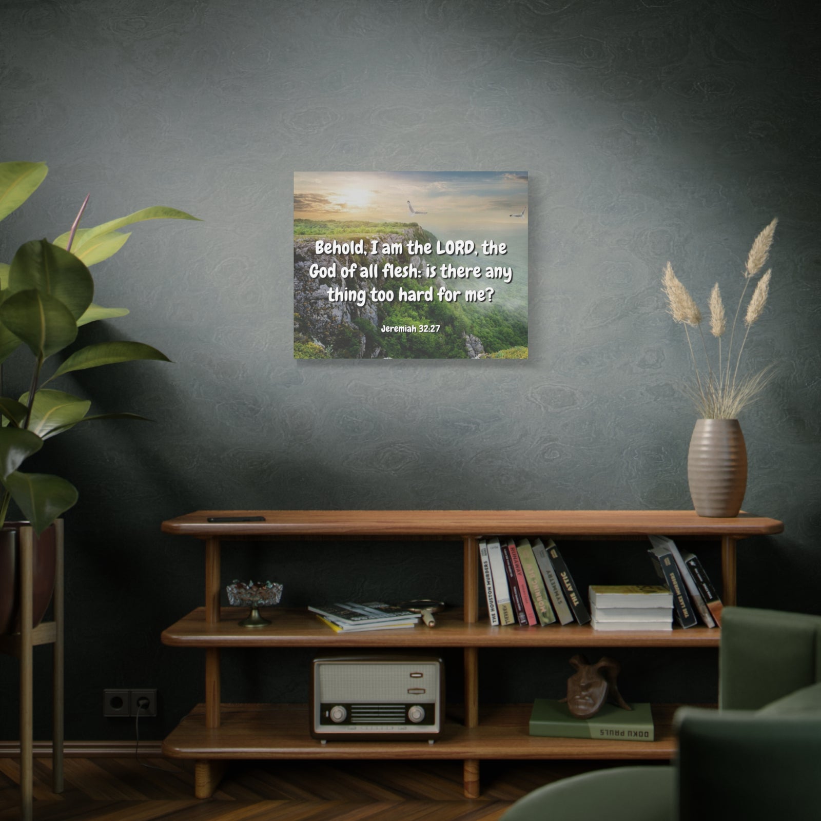 Scripture Canvas The Lord Jeremiah 32:27 Christian Wall Art Bible Verse Print Ready to Hang