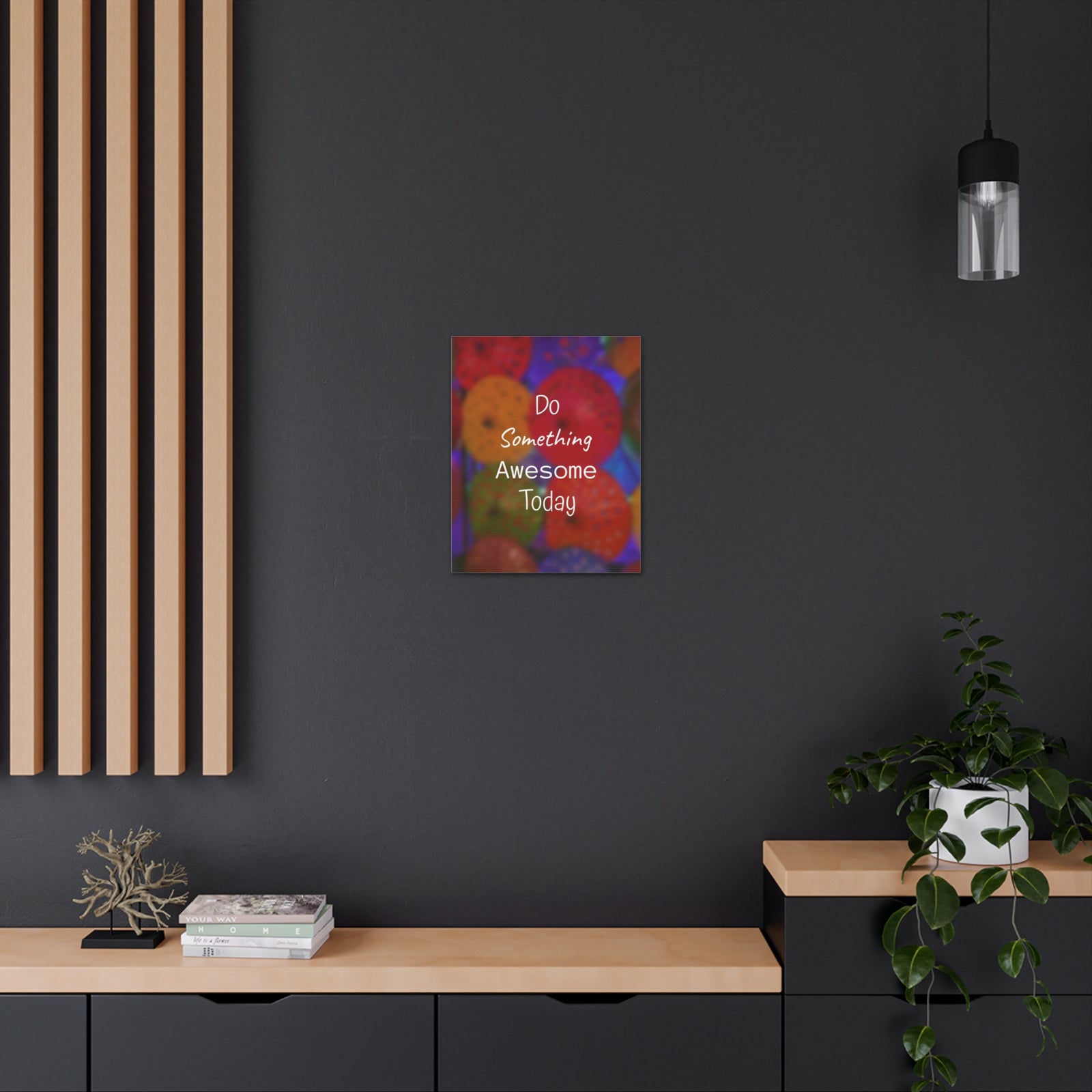 Inspirational Quote Canvas Do Something Awesome Today Motivational Print Ready to Hang Artwork-Express Your Love Gifts