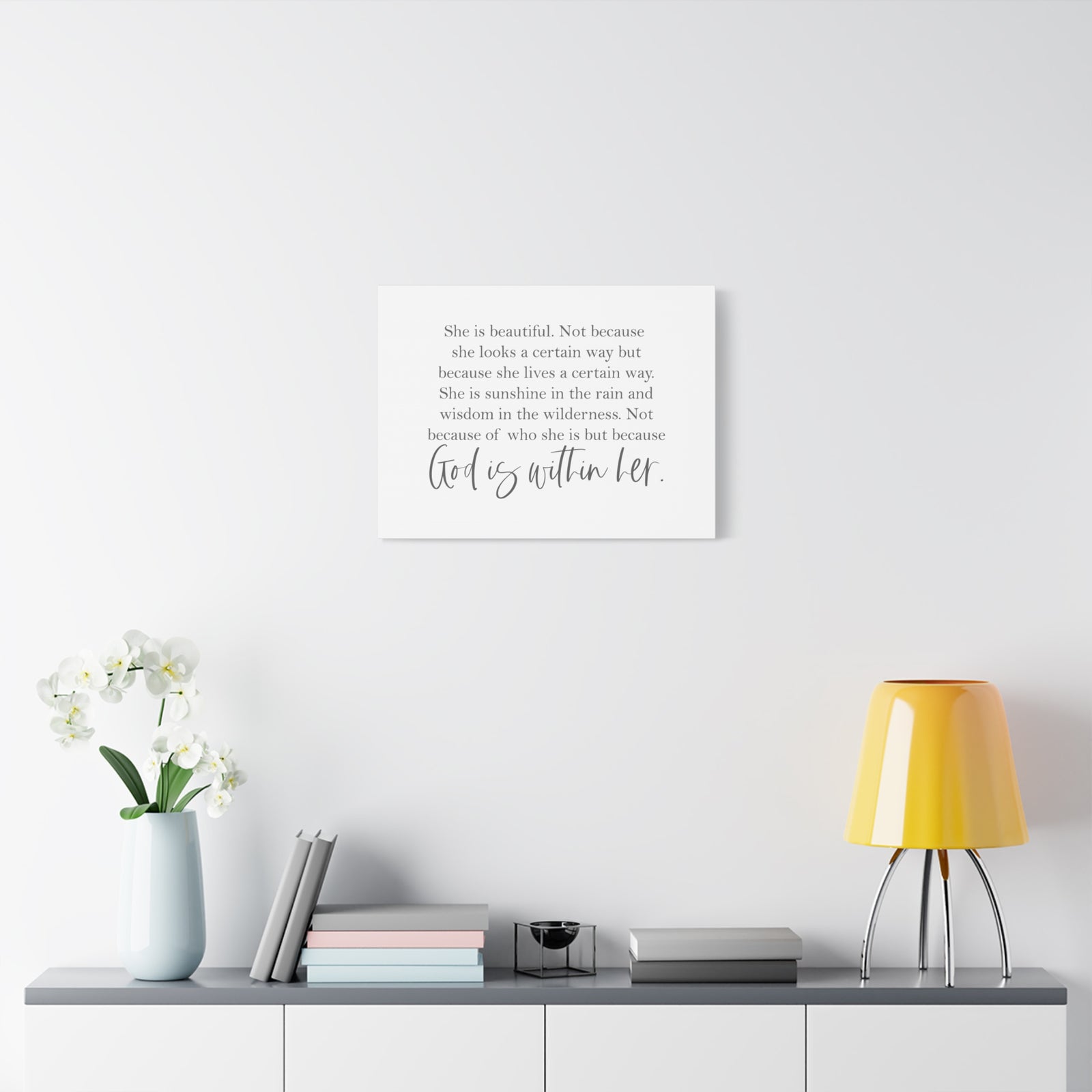 Scripture Canvas God Is Within Her Psalm 46:5 Christian Wall Art Bible Verse Print Ready to Hang-Express Your Love Gifts