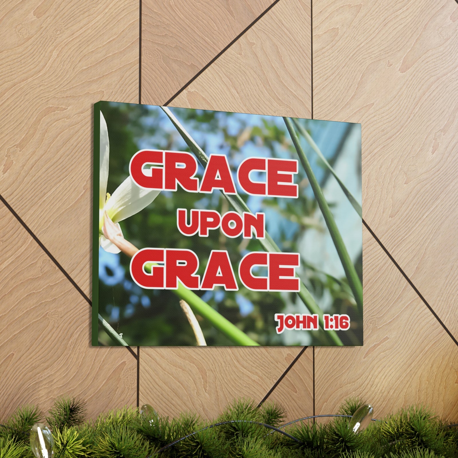 Scripture Walls Grace Upon Grace John 1:16 Bible Verse Canvas Christian Wall Art Ready to Hang-Express Your Love Gifts