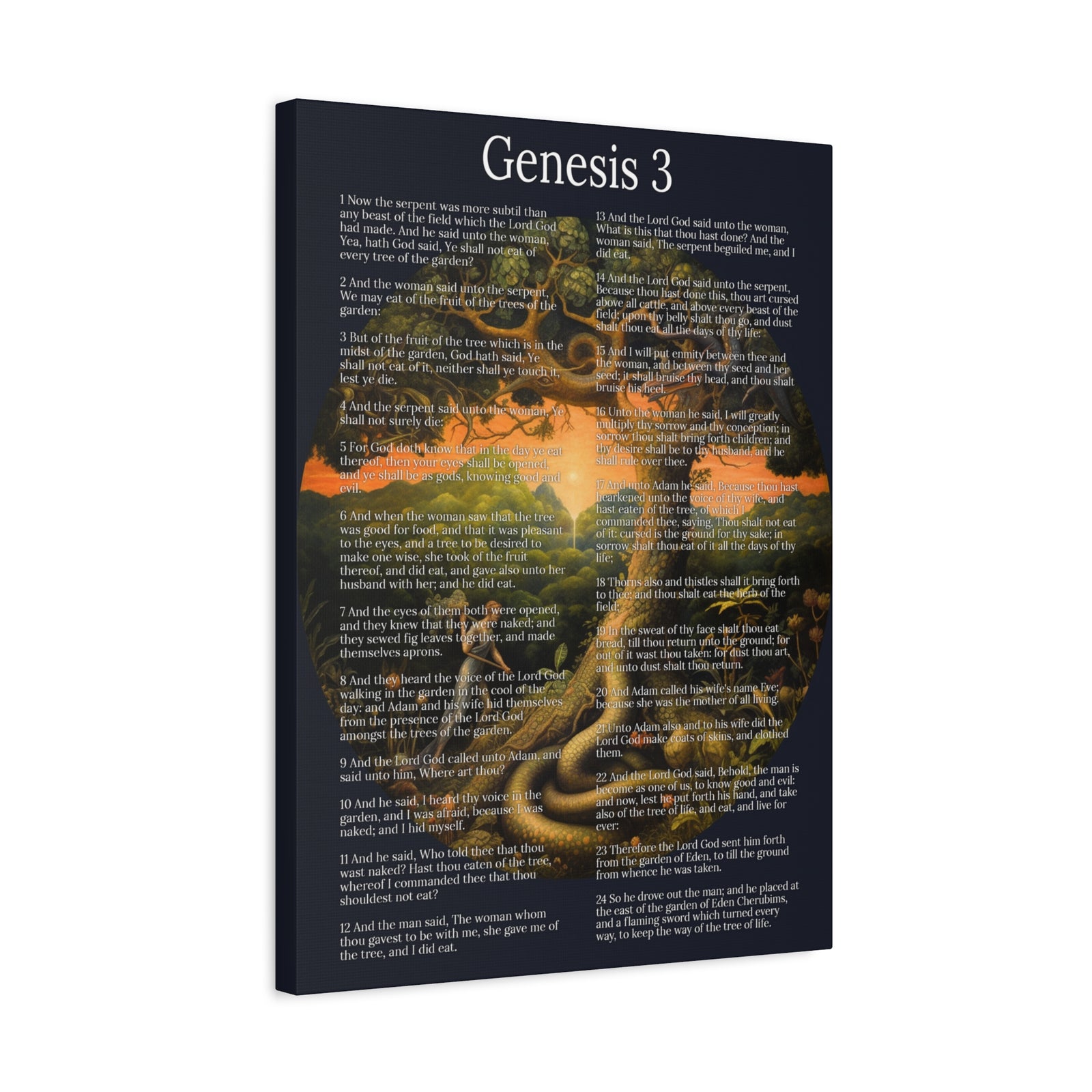 Scripture Walls Fall of Man Genesis 3 Chapter Christian Wall Art Print Ready to Hang Unframed-Express Your Love Gifts