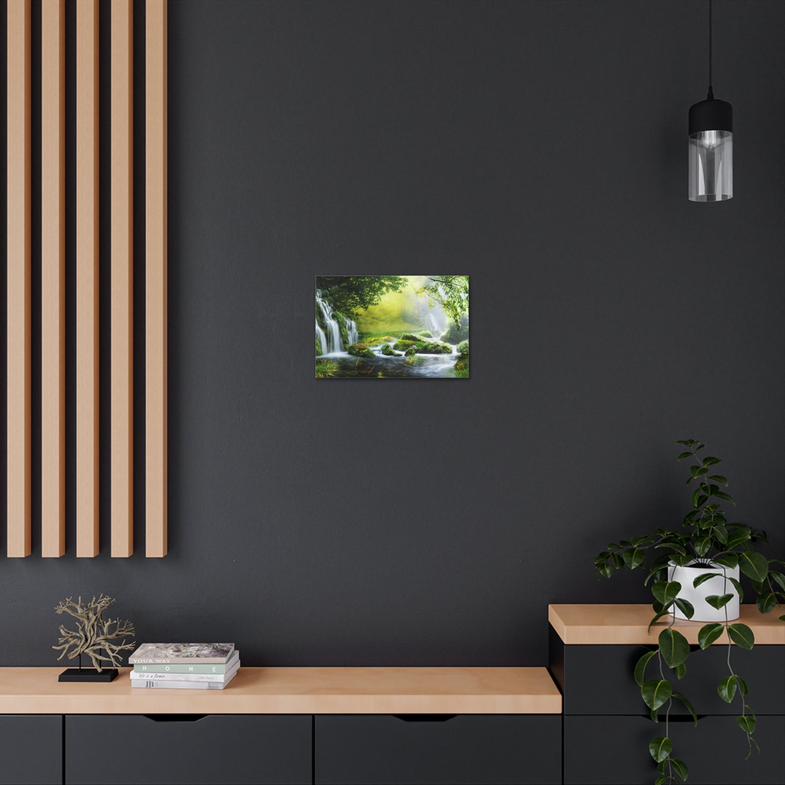 Tropical Forest Falls Nature Wilderness Photography Canvas Wall Art for Home Decor Ready-to-Hang-Express Your Love Gifts
