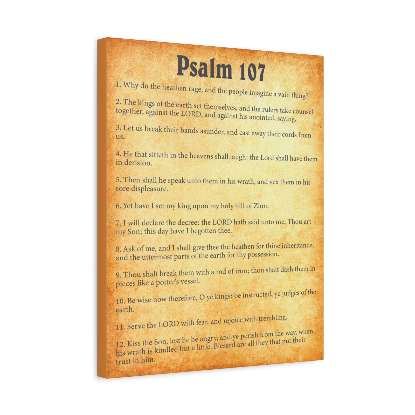 Scripture Walls Psalm 107 Gold Bible Chapter Canvas Christian Wall Art Ready to Hang-Express Your Love Gifts