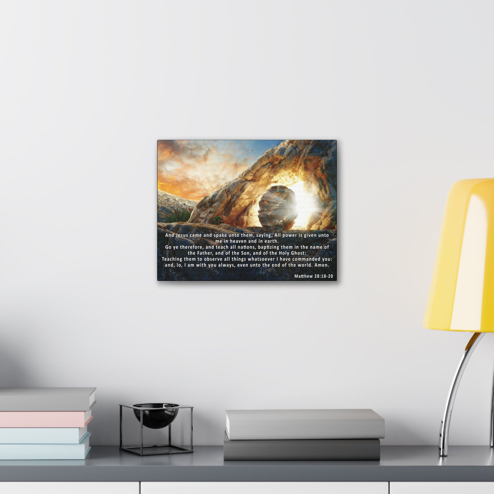 Scripture Walls Matthew 28:18-20 KJV Bible Verse Canvas Christian Wall Art Ready to Hang Unframed-Express Your Love Gifts