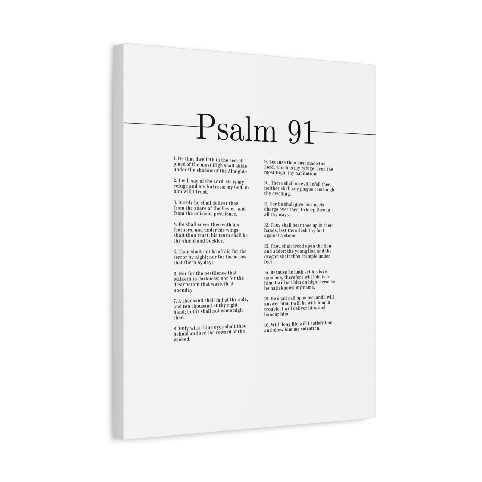 Scripture Canvas He Is My Refuge And My Fortress Psalm 91 Christian Wall Art Bible Verse Print Ready to Hang-Express Your Love Gifts
