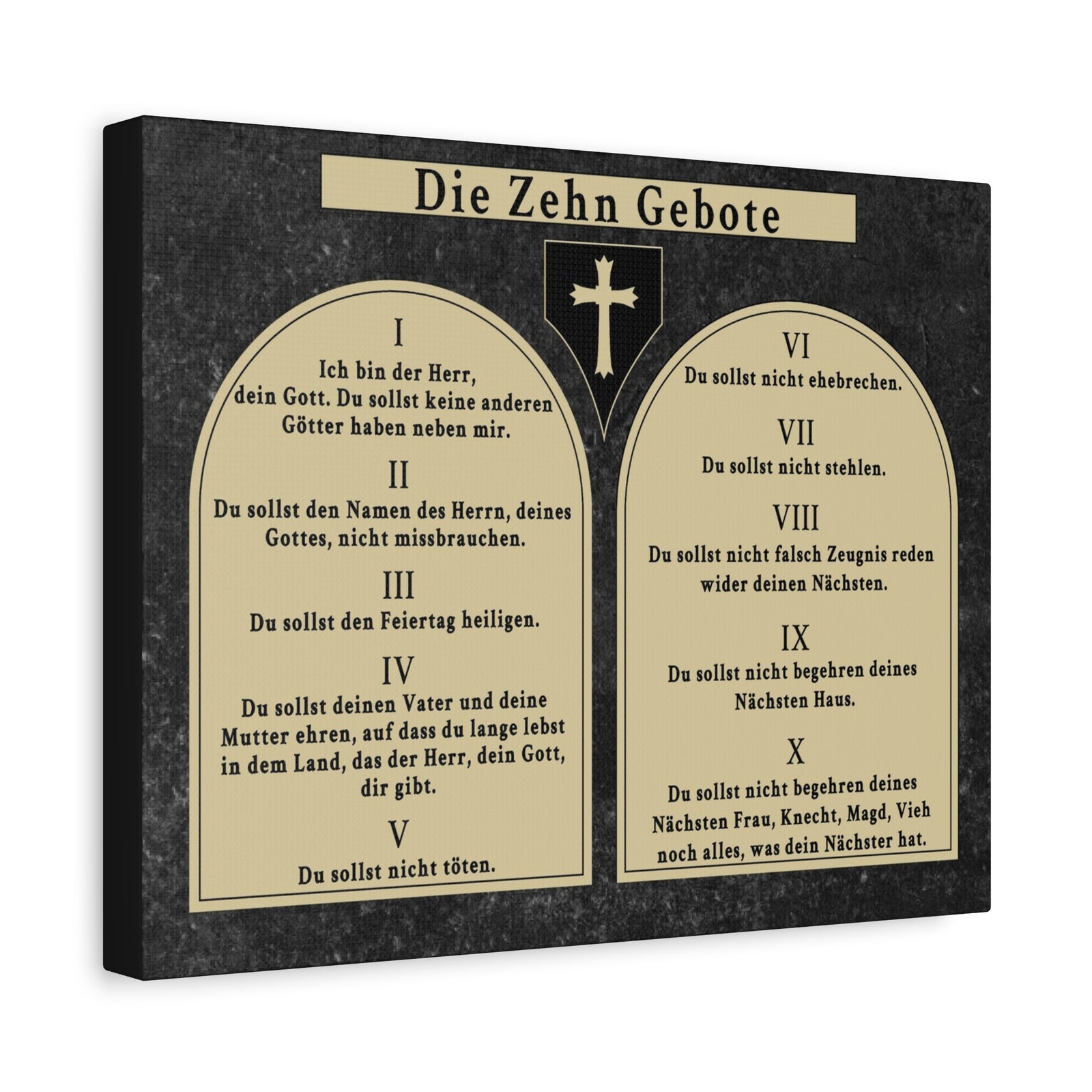 Scripture Walls Die Zehn Gebote Ten Commandments Tablets German Bible Verse Canvas Christian Wall Art Ready to Hang Unframed-Express Your Love Gifts