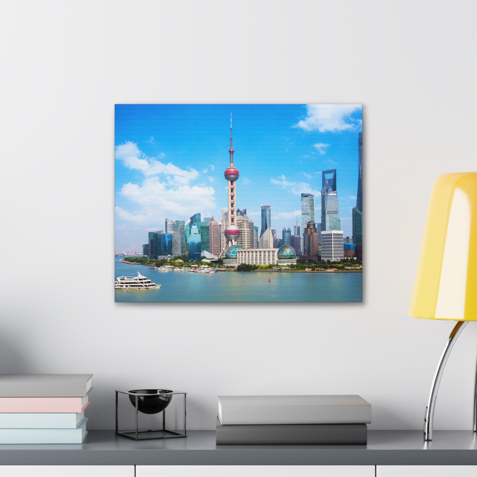 Shanghai Daytime Skyline Canvas Artwork High-Quality Breathtaking Stunning Cityscape for Home Decor Ready to Hang-Express Your Love Gifts