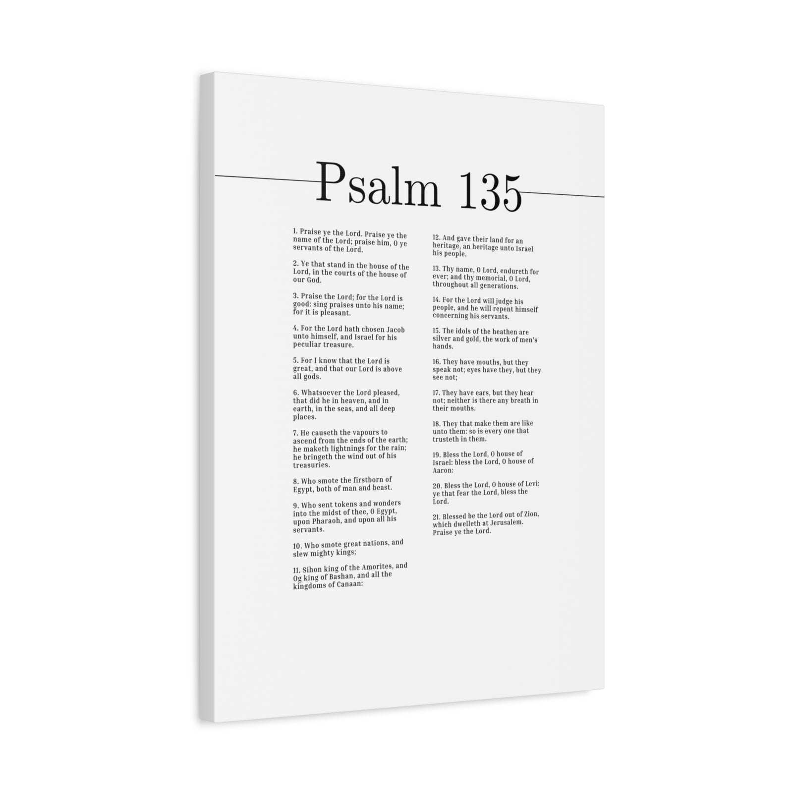 Scripture Canvas Praise Ye The Lord Psalm 135 Christian Wall Art Bible Verse Print Ready to Hang-Express Your Love Gifts