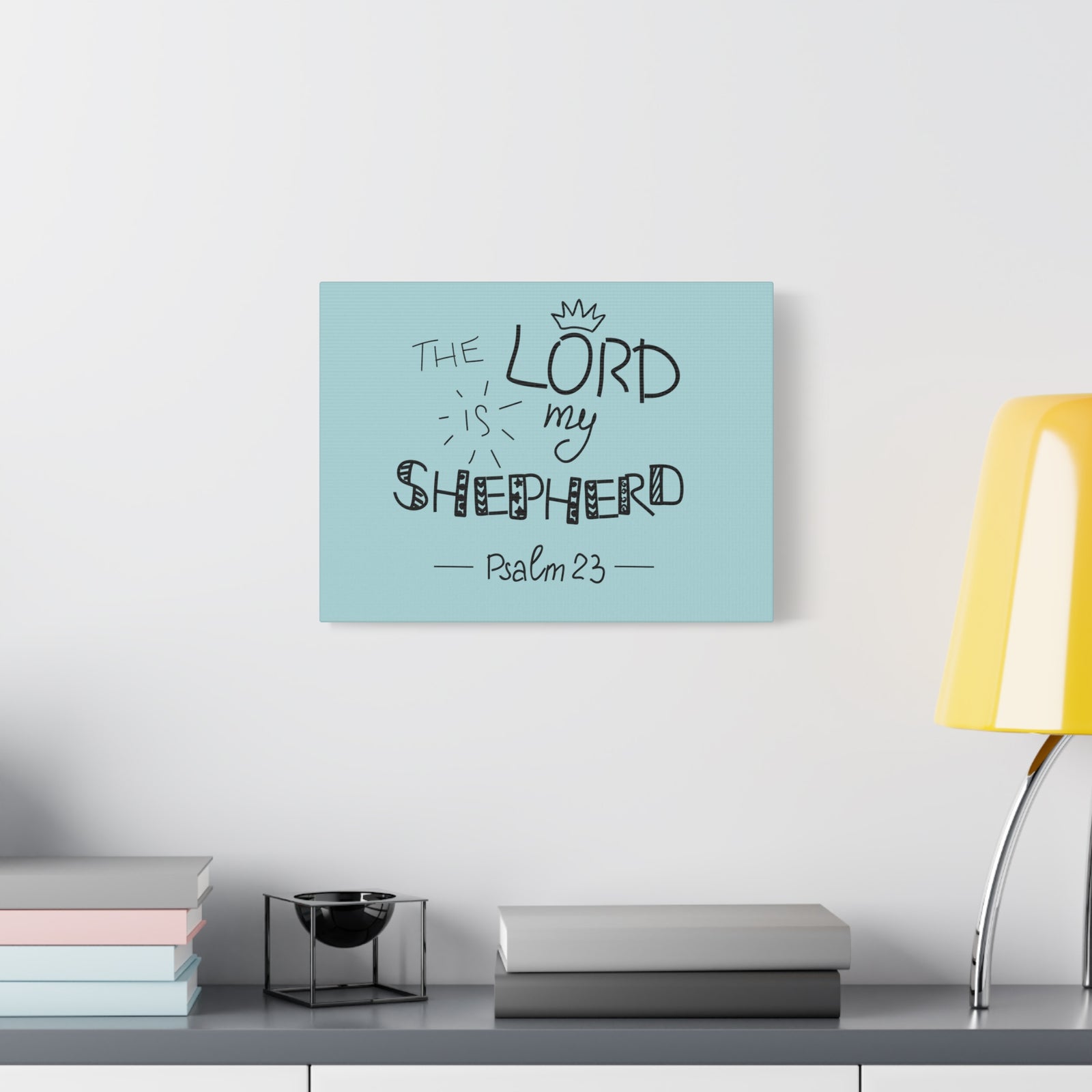 Scripture Canvas The Lord Is My Shepherd Psalm 23 Christian Wall Art Bible Verse Print Ready To Hang-Express Your Love Gifts