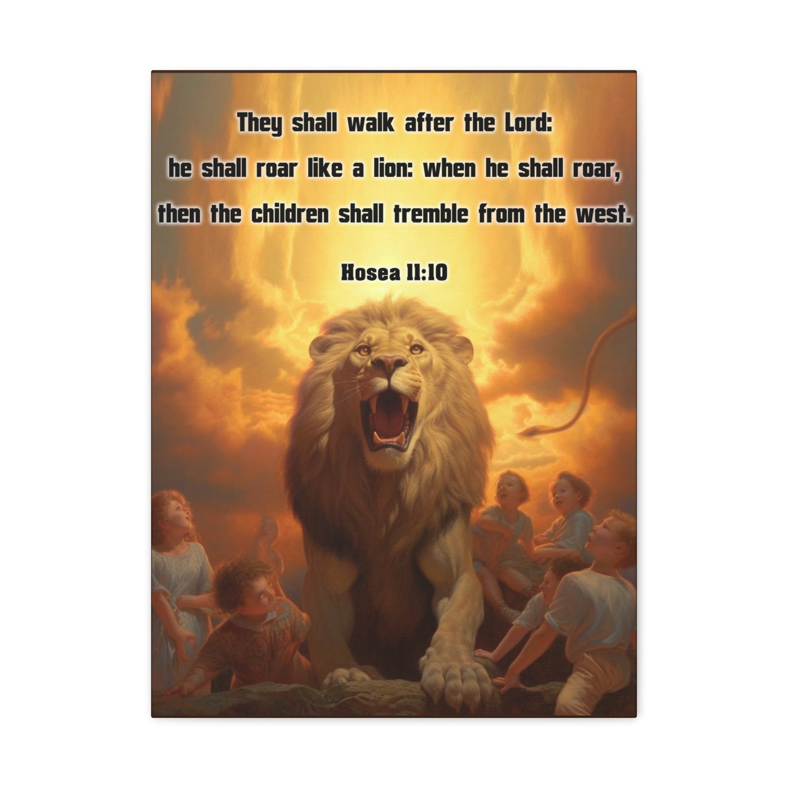 Scripture Walls They Shall Walk After the Lord Hosea 11:10 Christian Wall Art Print Ready to Hang Unframed-Express Your Love Gifts