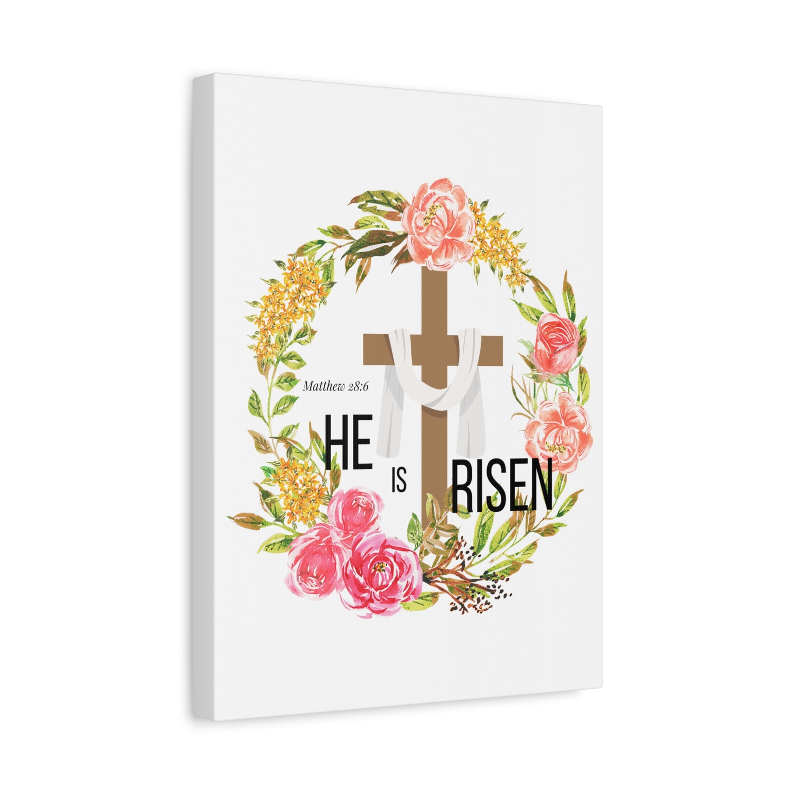 Scripture Walls Matthew 28:6 He Is Risen Bible Verse Canvas Christian Wall Art Ready to Hang Unframed-Express Your Love Gifts