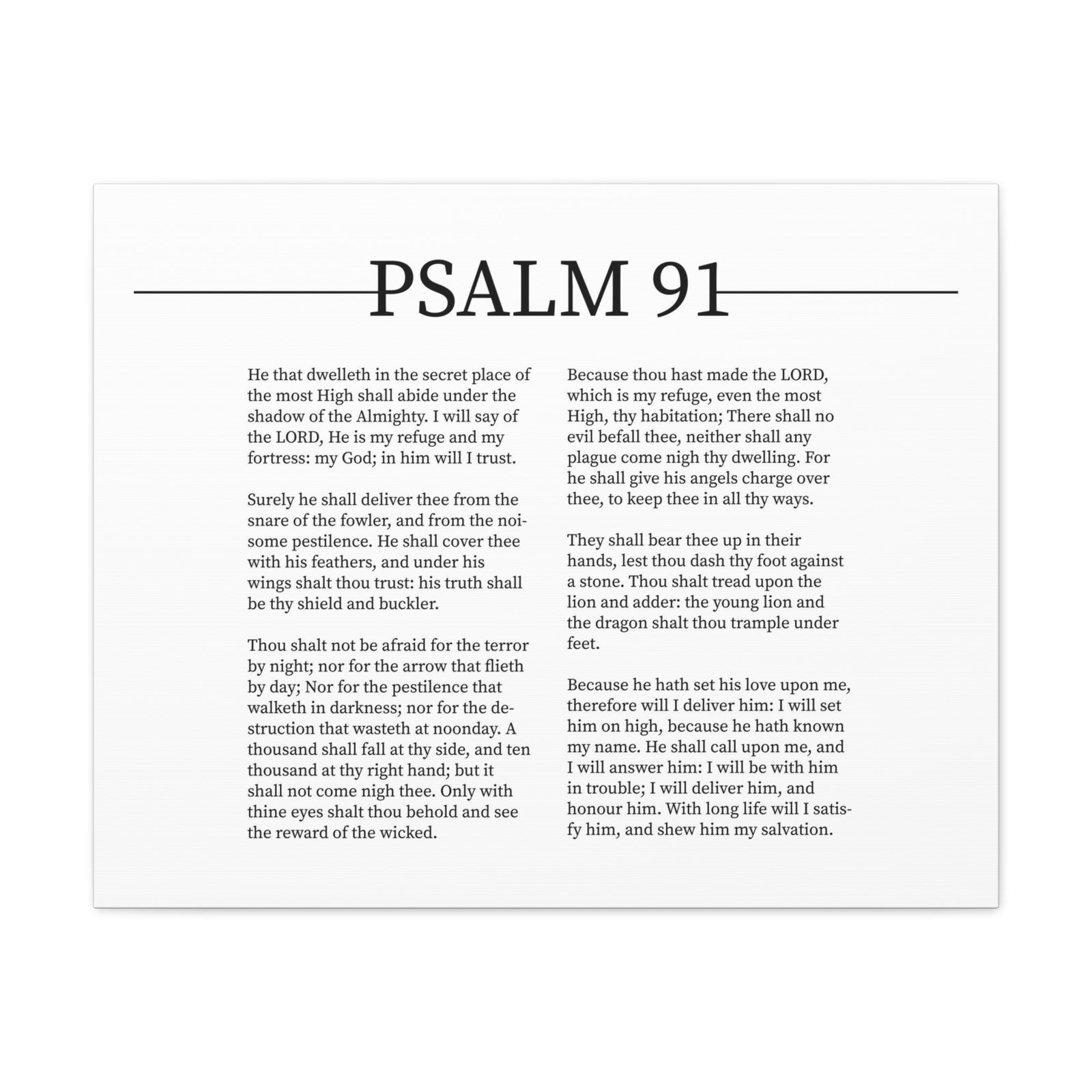 Scripture Canvas Lord Is My Refuge Psalm 91 Christian Wall Art Bible Verse Print Ready to Hang-Express Your Love Gifts