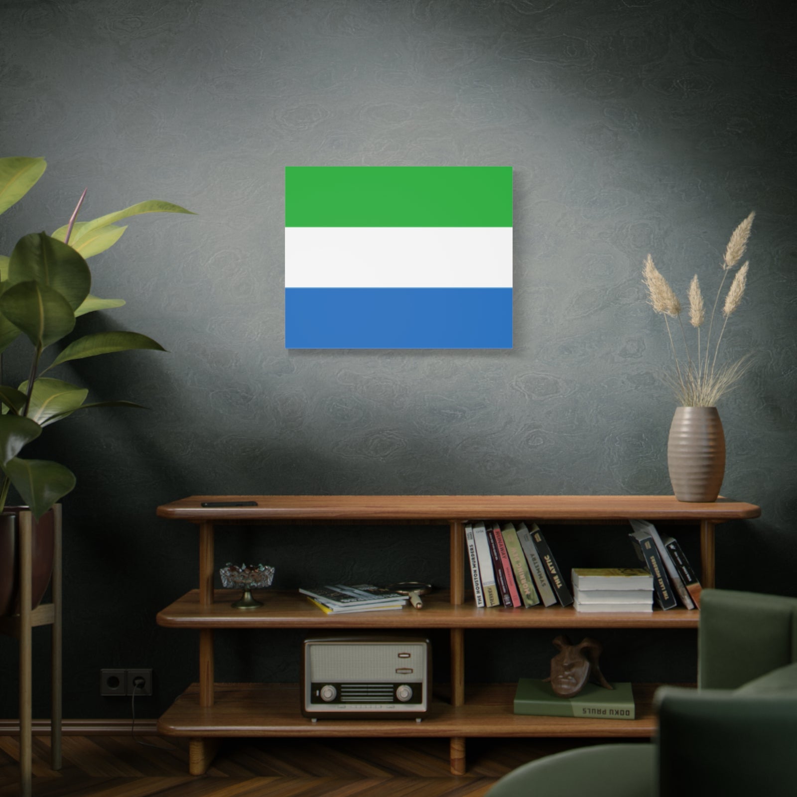 Sierra Leone Country Flag Canvas Vibrant Wall Art Unframed Home Decor-Express Your Love Gifts