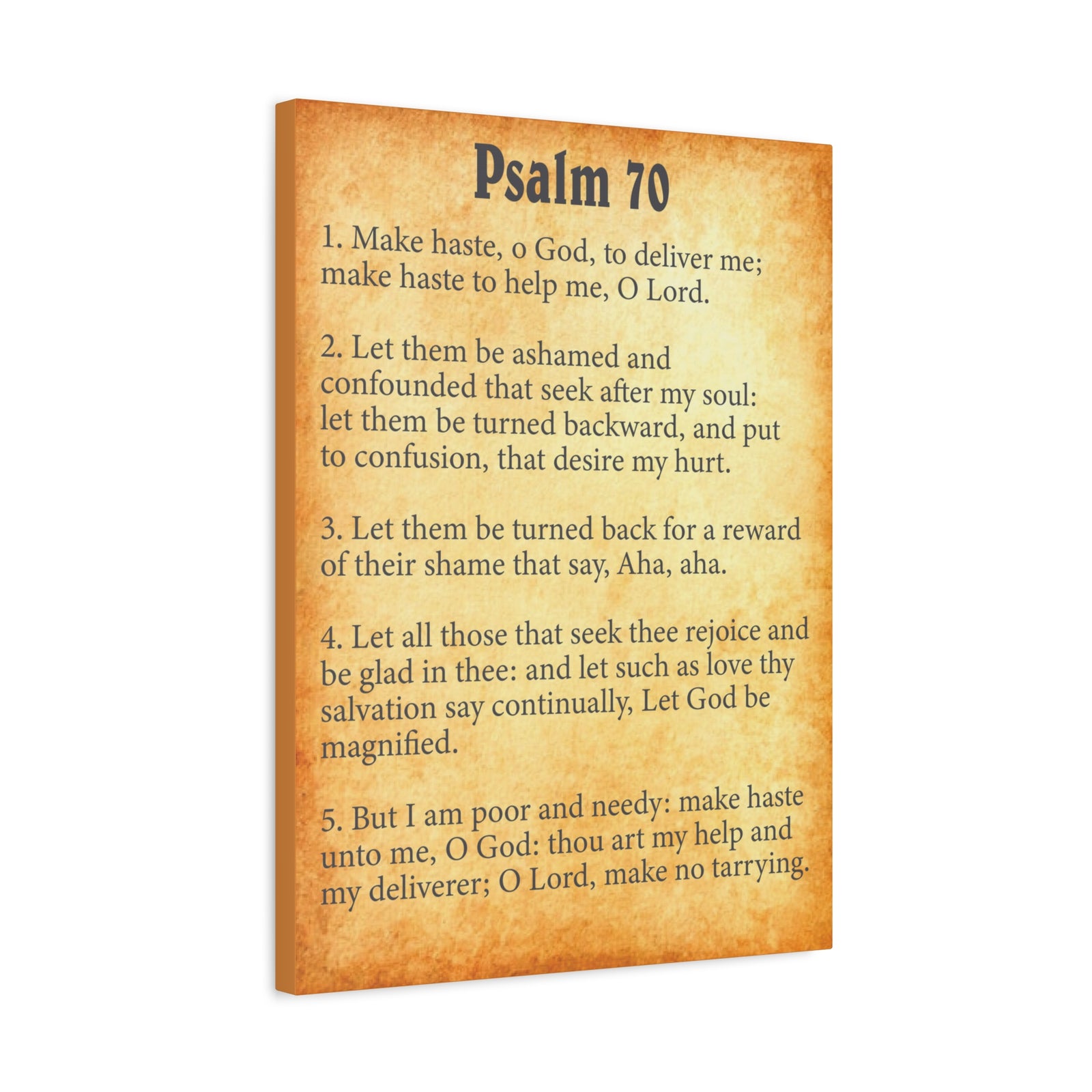 Scripture Walls Psalm 70 Gold Bible Chapter Canvas Christian Wall Art Ready to Hang-Express Your Love Gifts