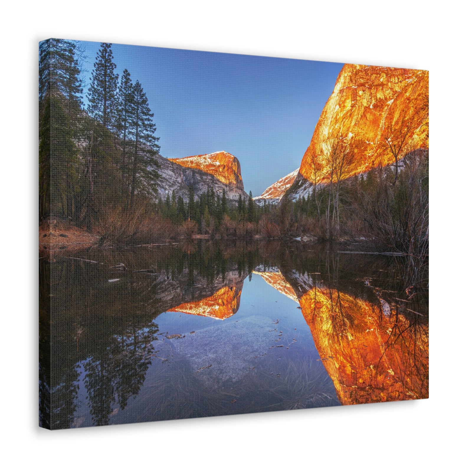 Mountain Golden Hour Lake Nature Wilderness Photography Canvas Wall Art for Home Decor Ready-to-Hang-Express Your Love Gifts