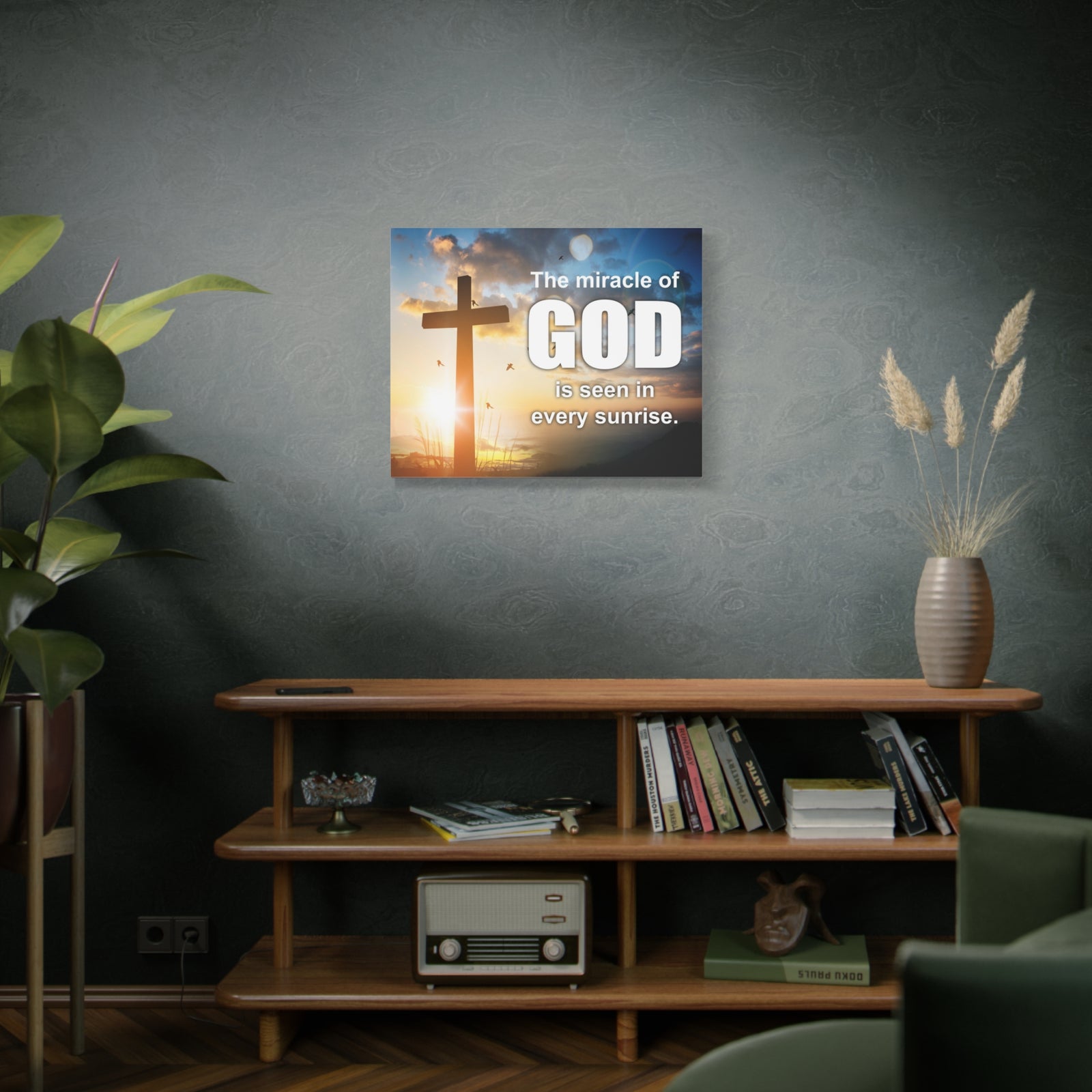 Scripture Canvas The Miracle of God Psalm 118:24 Christian Wall Art Bible Verse Print Ready to Hang-Express Your Love Gifts