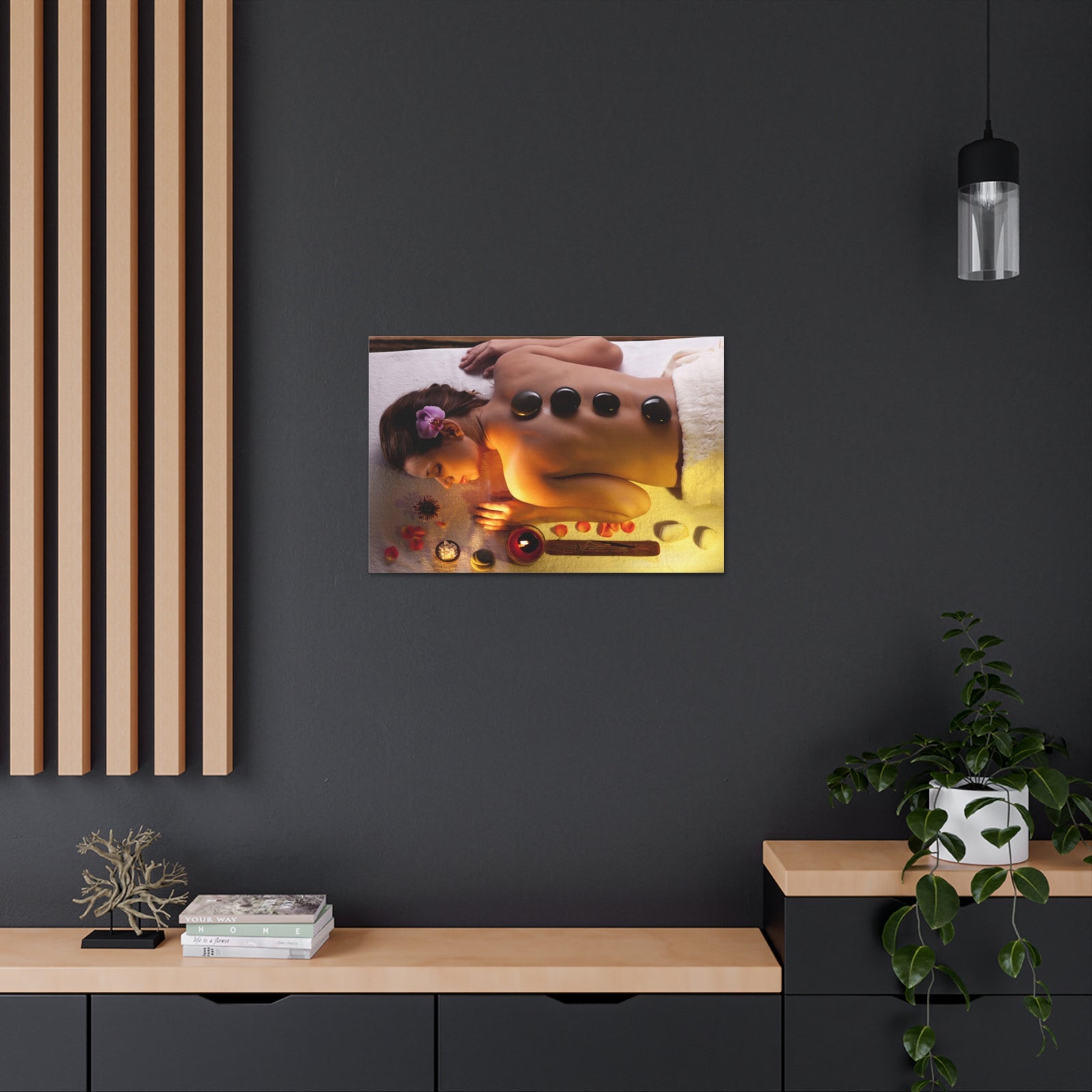 Woman Getting Spa Forest Floral Nature Photography Canvas Wall Art for Home Decor Ready-to-Hang-Express Your Love Gifts