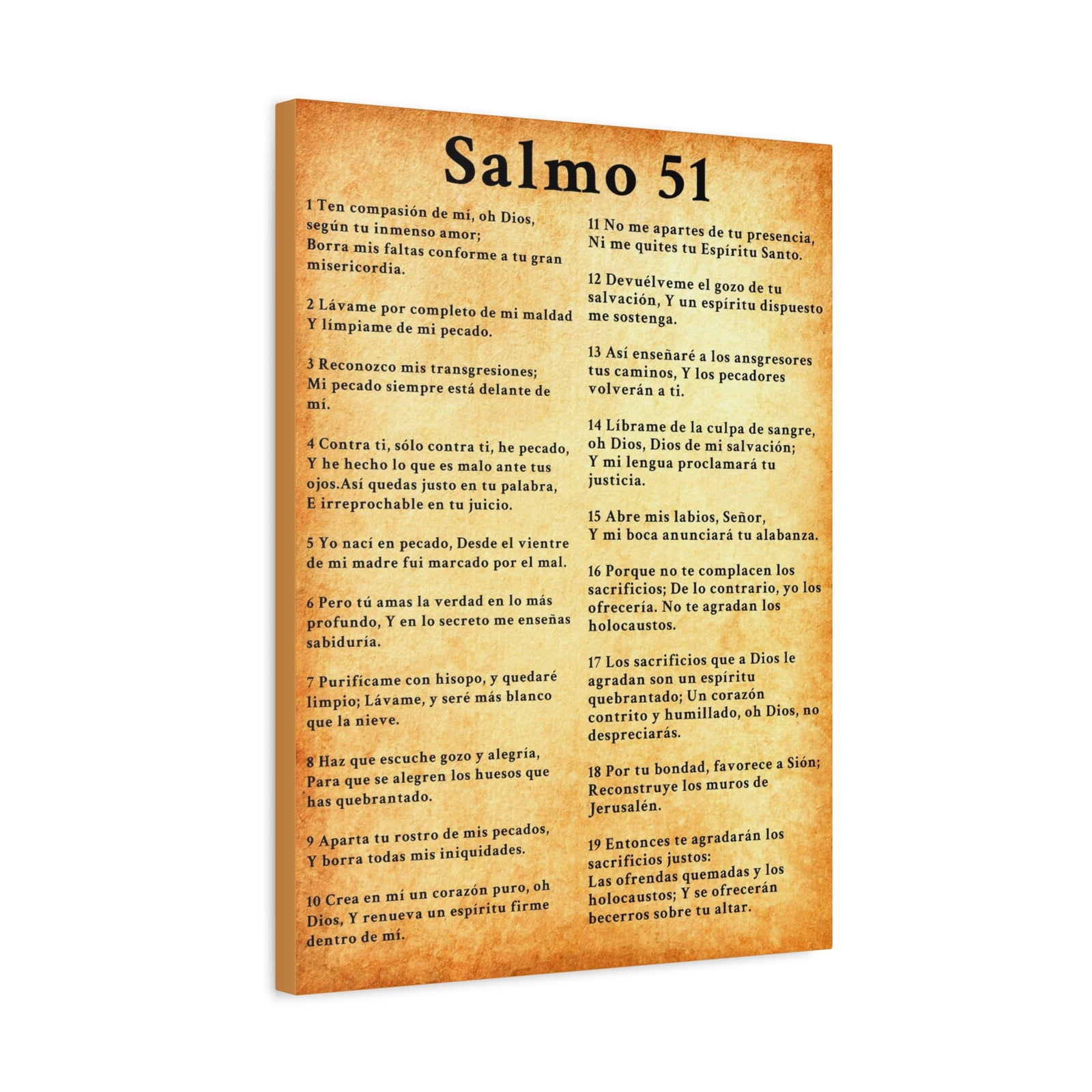 Scripture Walls Salmo 51 Chapter Gold Christian Wall Art Print Ready to Hang Unframed-Express Your Love Gifts