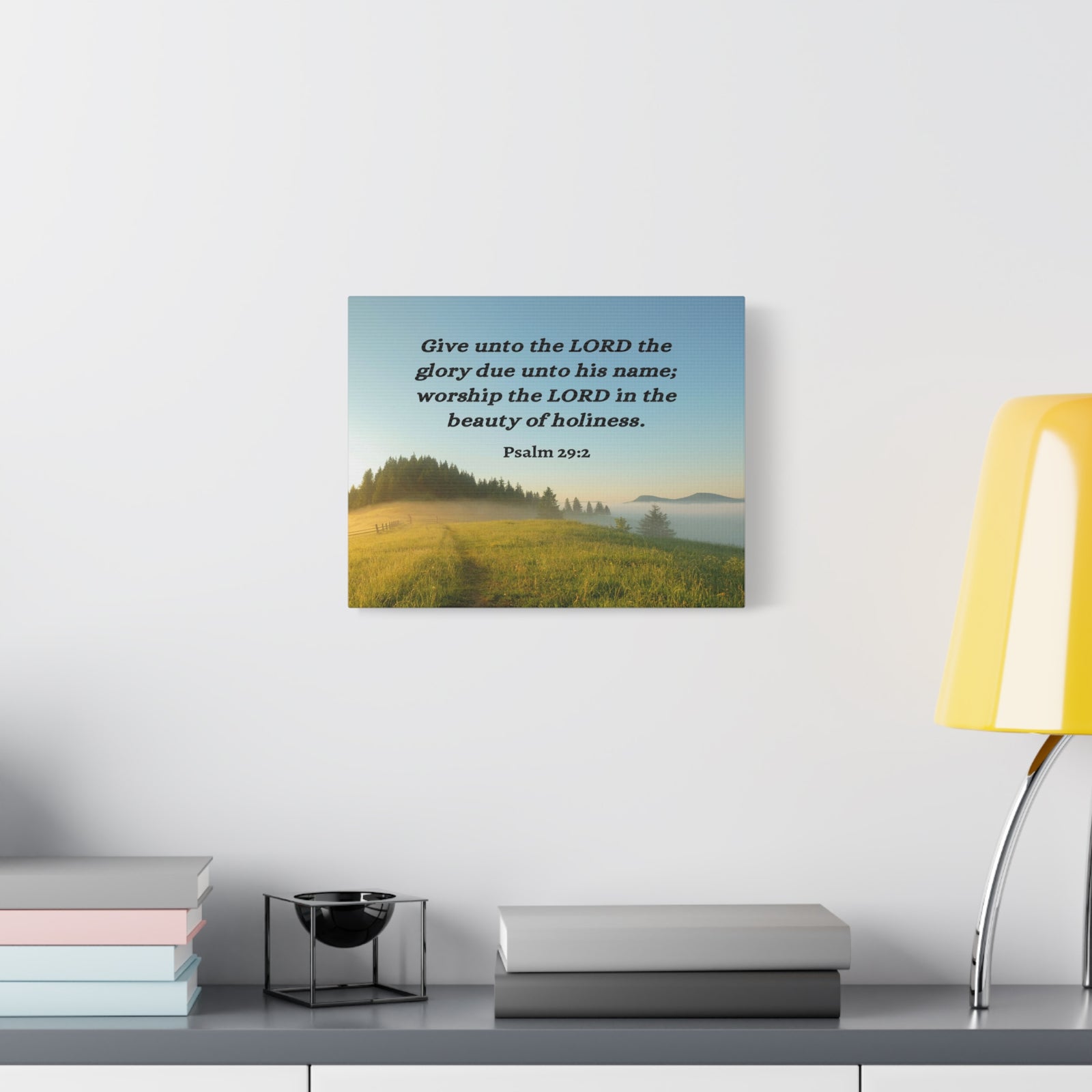 Scripture Walls Worship The Lord Psalm 29:2 Bible Verse Canvas Christian Wall Art Ready to Hang-Express Your Love Gifts