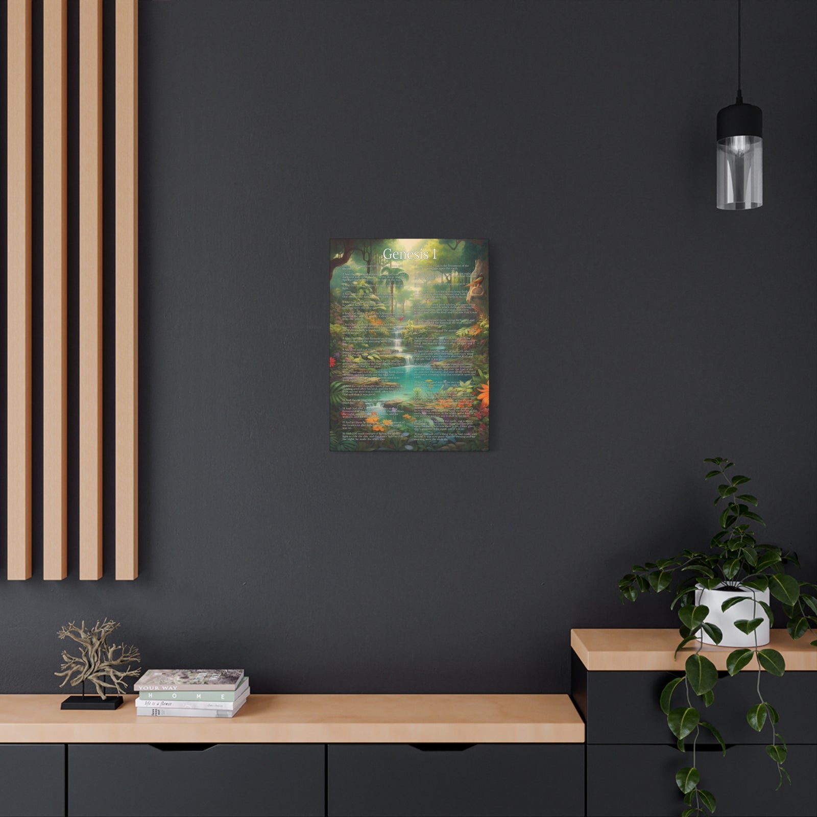 Scripture Walls Genesis 1 Chapter In the Beginning Christian Wall Art Print Ready to Hang Unframed-Express Your Love Gifts