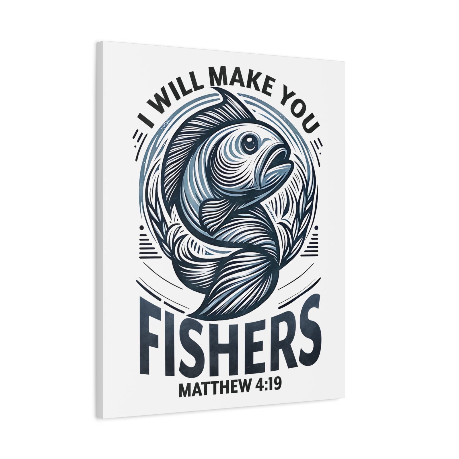 Scripture Walls Matthew 4:19 I Will Make You Fishers Bible Verse Canvas Christian Wall Art Ready to Hang Unframed-Express Your Love Gifts