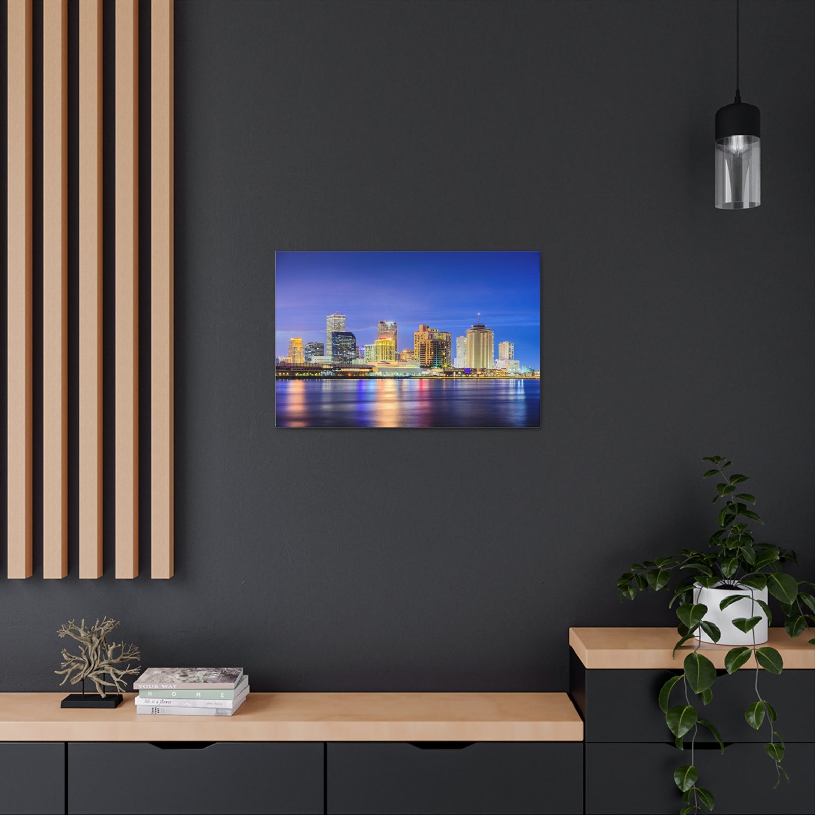 New Orleans Night Skyline Canvas Artwork High-Quality Breathtaking Stunning Cityscape for Home Decor Ready to Hang-Express Your Love Gifts