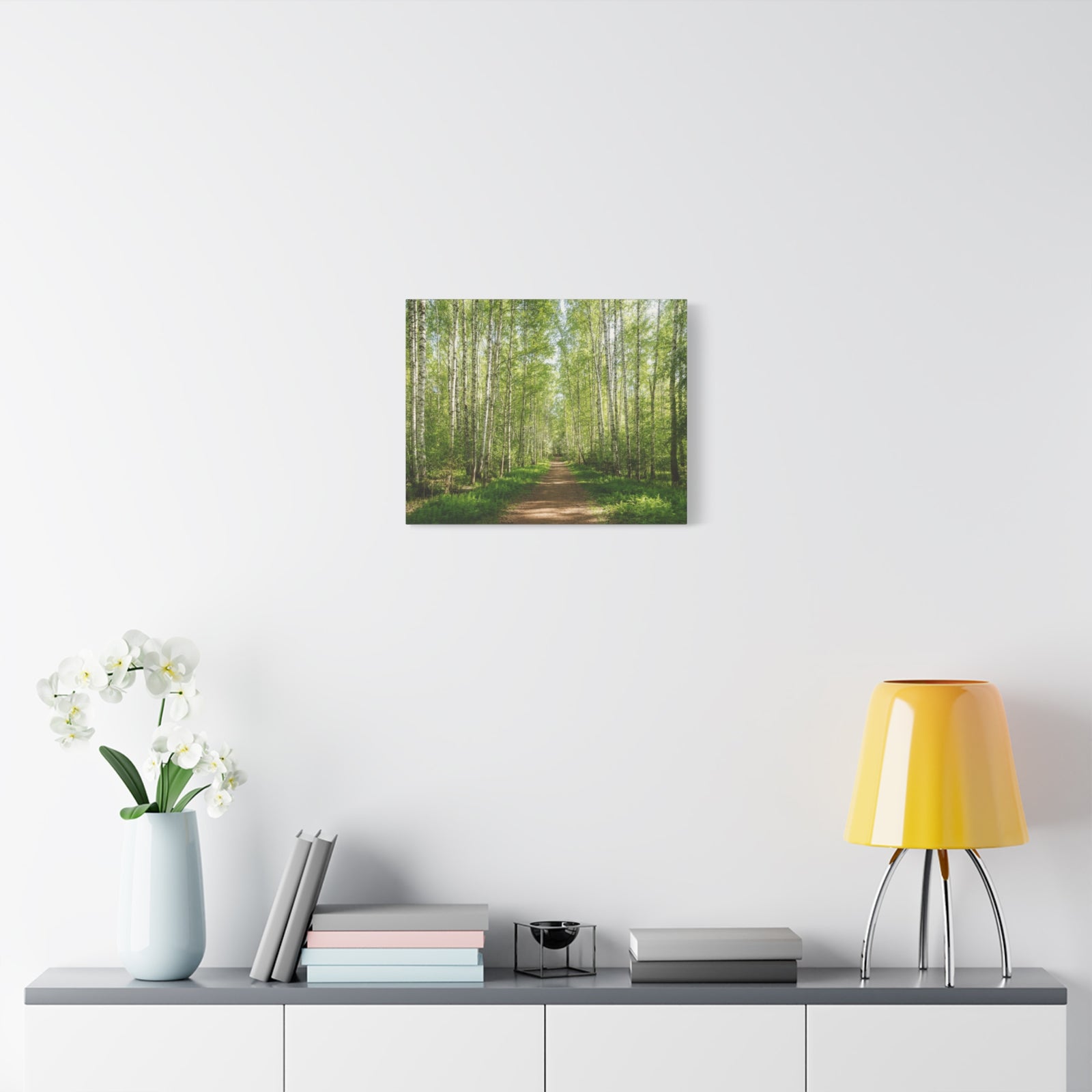 Forest Path Green Tree Nature Wilderness Photography Canvas Wall Art for Home Decor Ready-to-Hang-Express Your Love Gifts