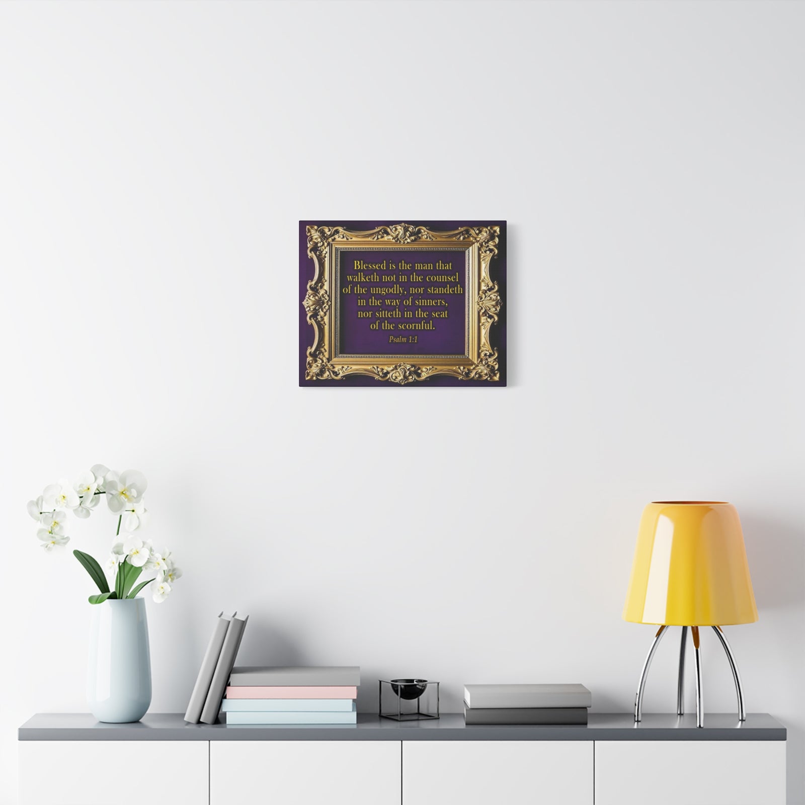 Scripture Walls Psalm 1:1 KJV Bible Verse Canvas Christian Wall Art Ready to Hang Unframed-Express Your Love Gifts