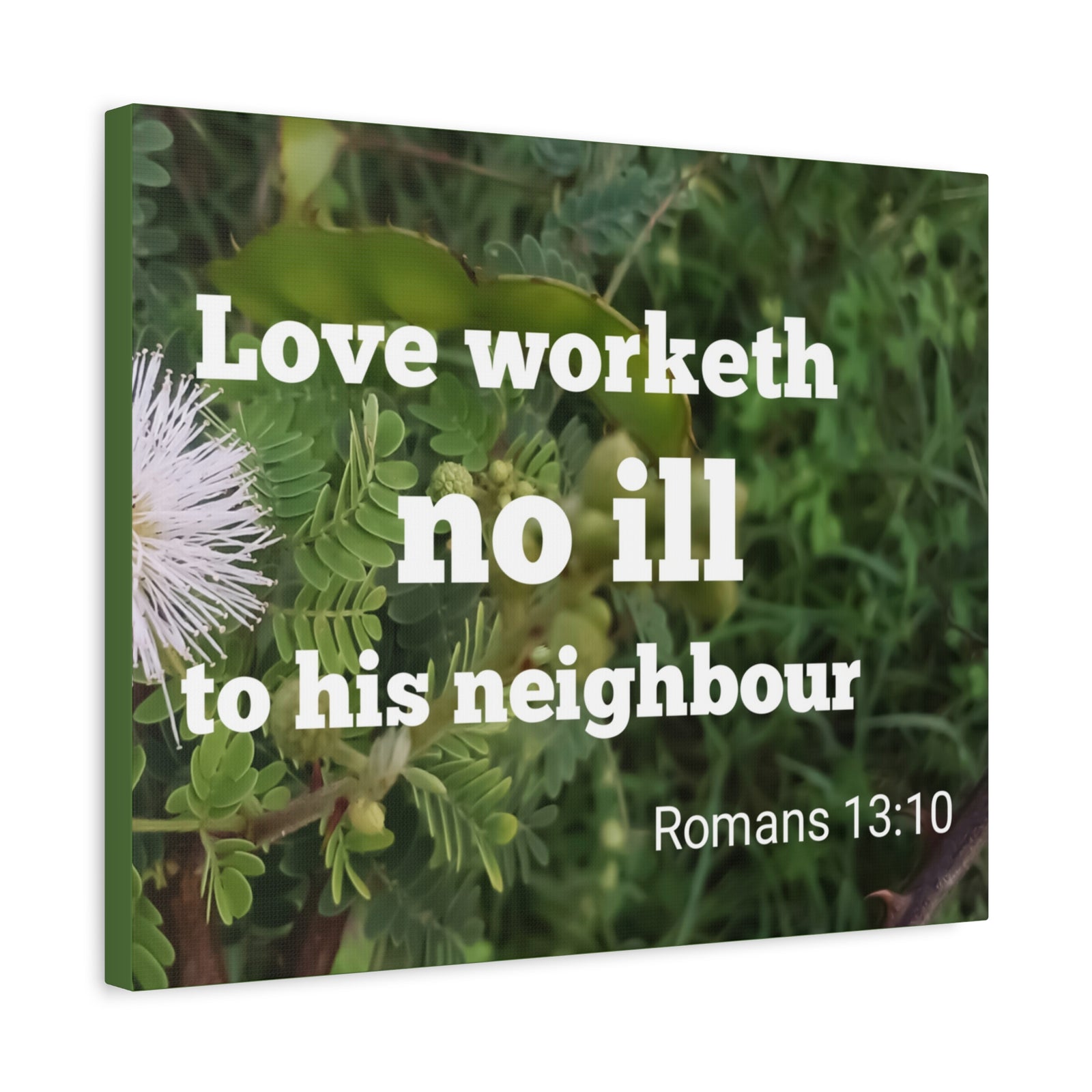 Scripture Canvas Neighbor Romans 13:10 Christian Wall Art Bible Verse Print Ready to Hang-Express Your Love Gifts