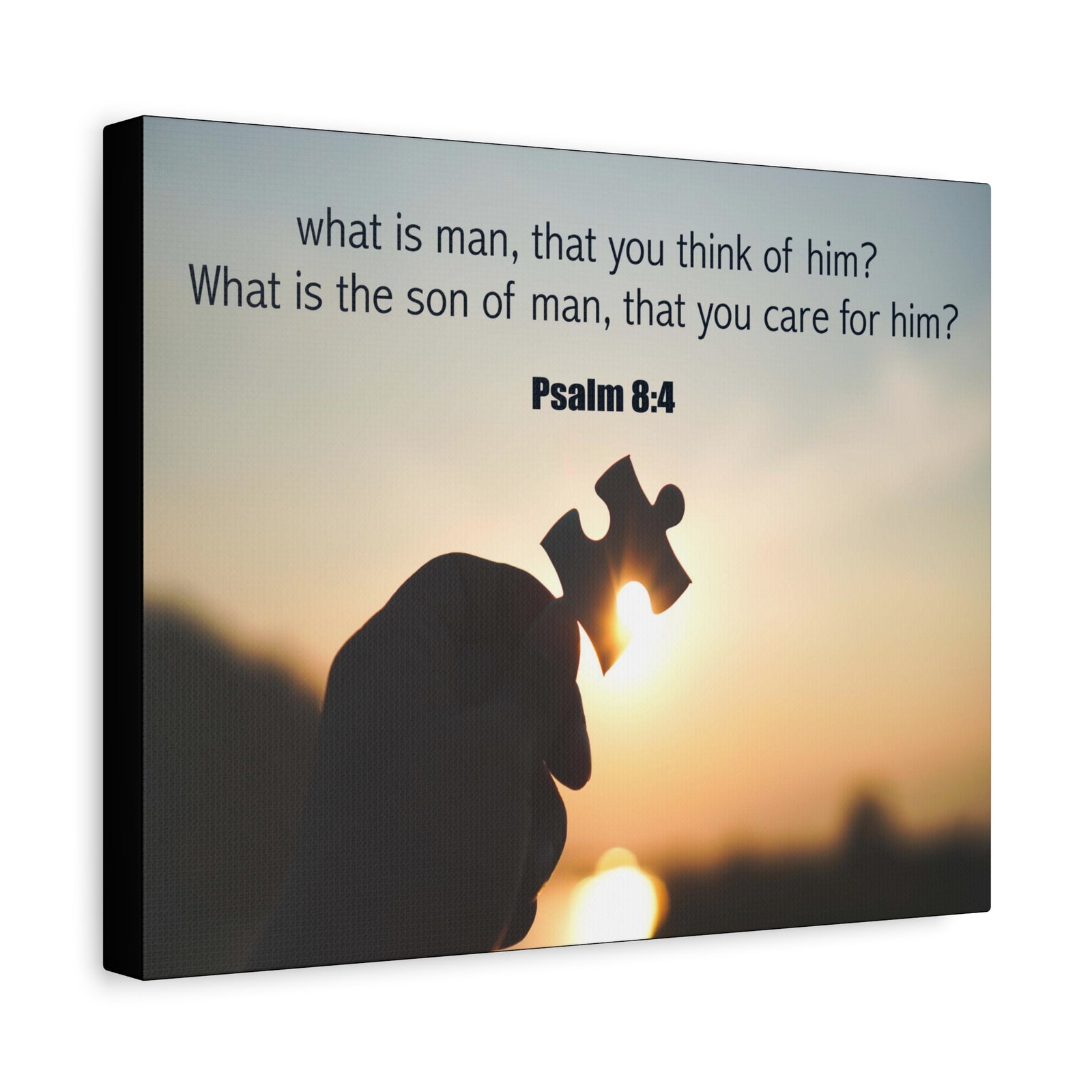 Scripture Canvas What is Man Psalm 8:4 Christian Wall Art Bible Verse Print Ready to Hang-Express Your Love Gifts