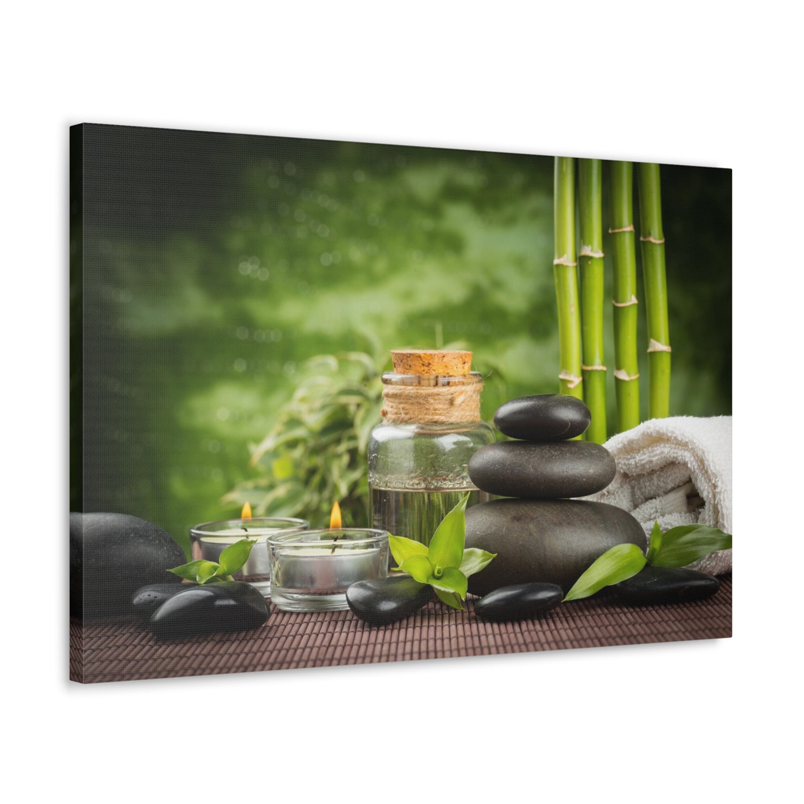 Massage Oil and Stones Forest Floral Nature Photography Canvas Wall Art for Home Decor Ready-to-Hang-Express Your Love Gifts
