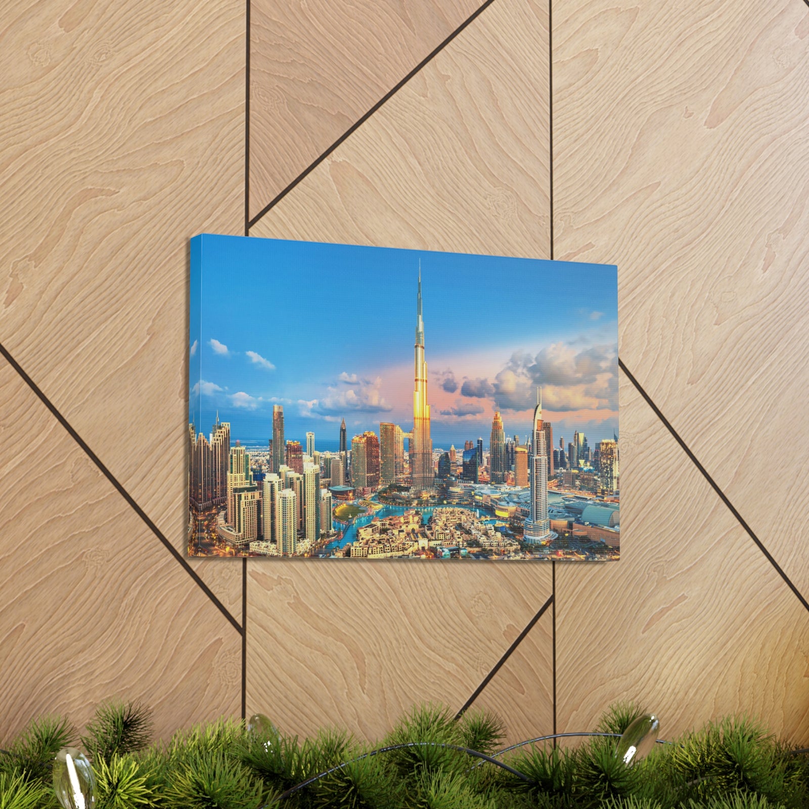 Dubai Daytime Skyline Canvas Artwork High-Quality Breathtaking Stunning Cityscape for Home Decor Ready to Hang-Express Your Love Gifts