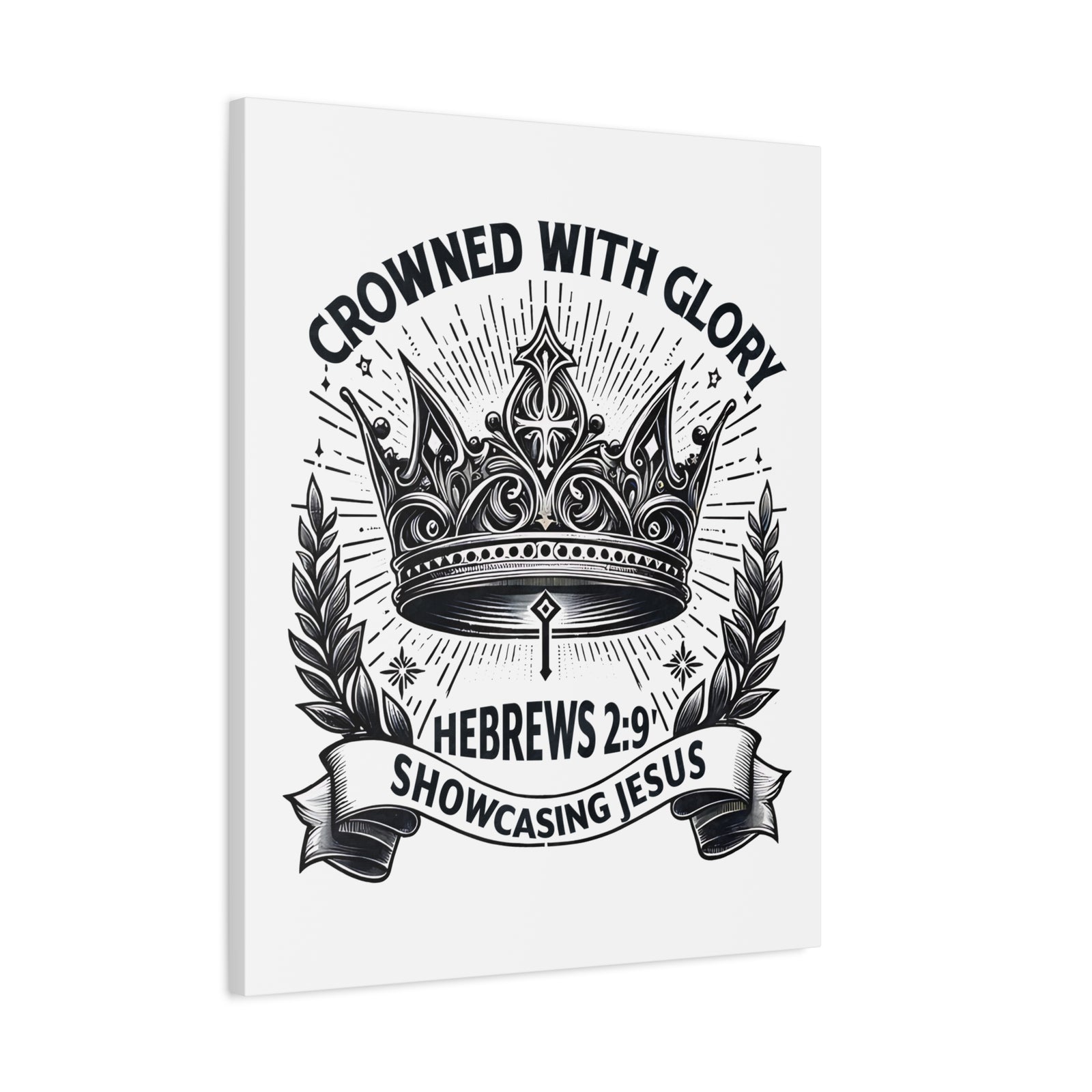Scripture Walls Hebrews 2:9 Crowned With Glory Bible Verse Canvas Christian Wall Art Ready to Hang Unframed-Express Your Love Gifts