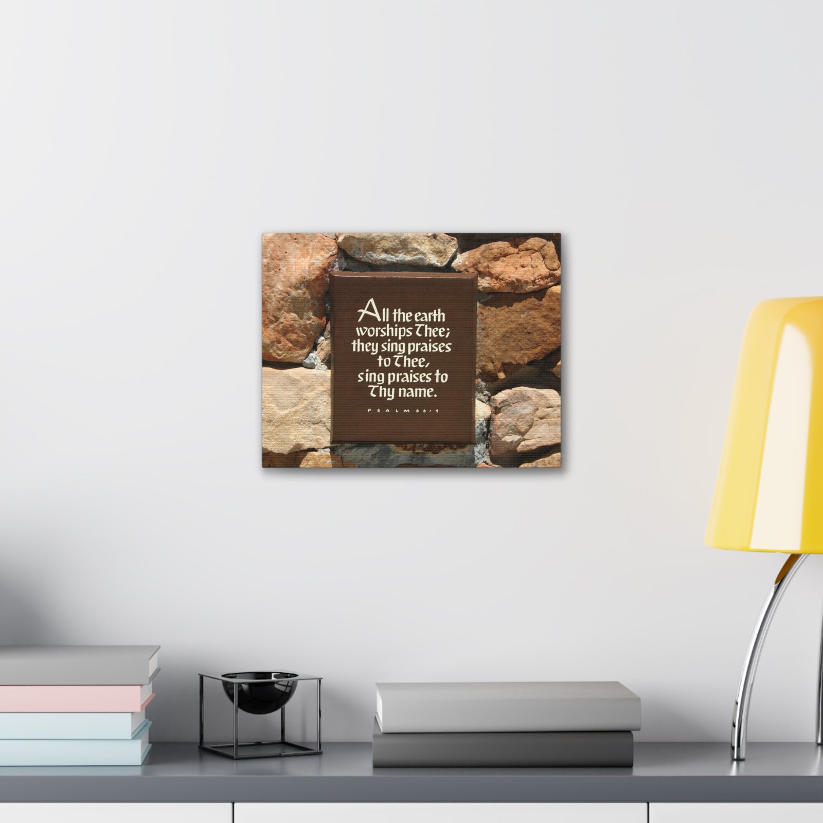 Scripture Walls Worships Thee Psalm 66:4 Bible Verse Canvas Christian Wall Art Ready to Hang-Express Your Love Gifts