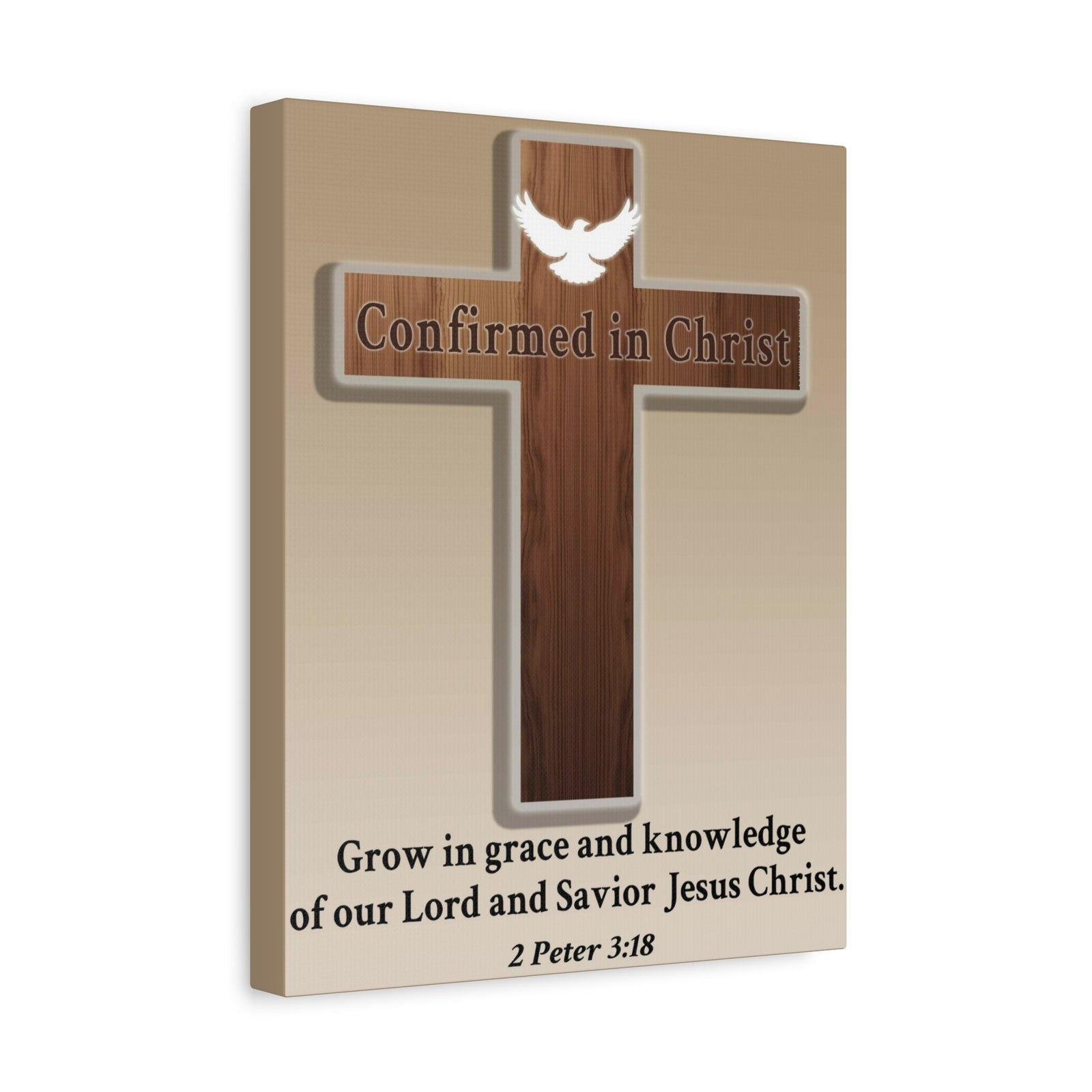Scripture Walls 2 Peter 3:18 Confirmed in Christ Cross Bible Canvas Christian Wall Art Ready to Hang Unframed-Express Your Love Gifts