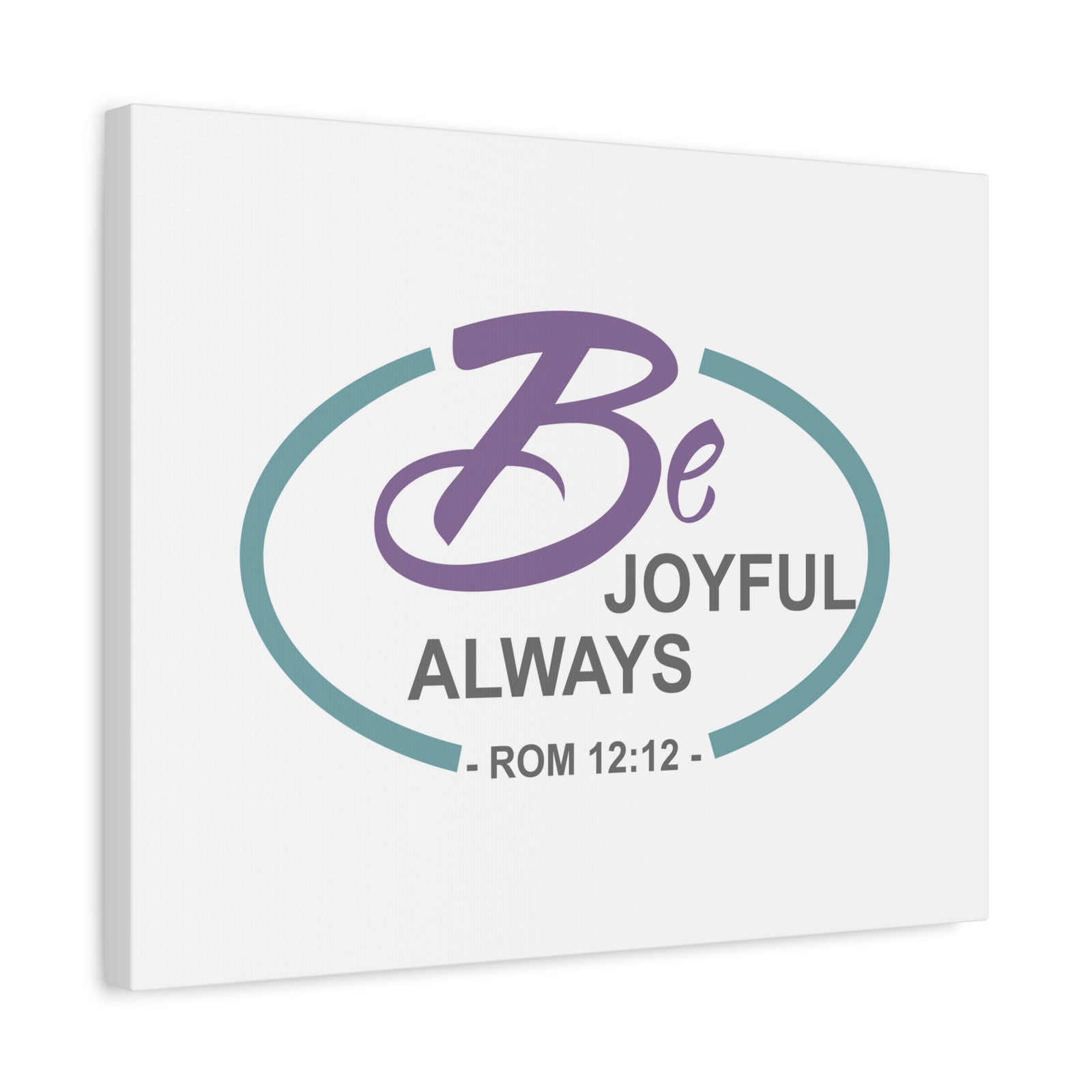 Scripture Canvas Joyful Always Romans 12:12 Dark Purple Christian Wall Art Bible Verse Print Ready to Hang-Express Your Love Gifts