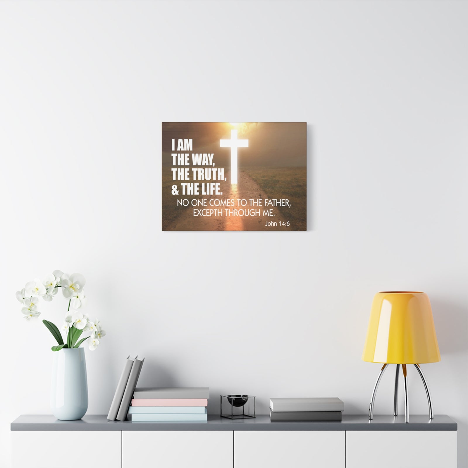 Bible Verse Canvas I Am The Way John 14:6 Wall Art Christian Home Decor-Express Your Love Gifts