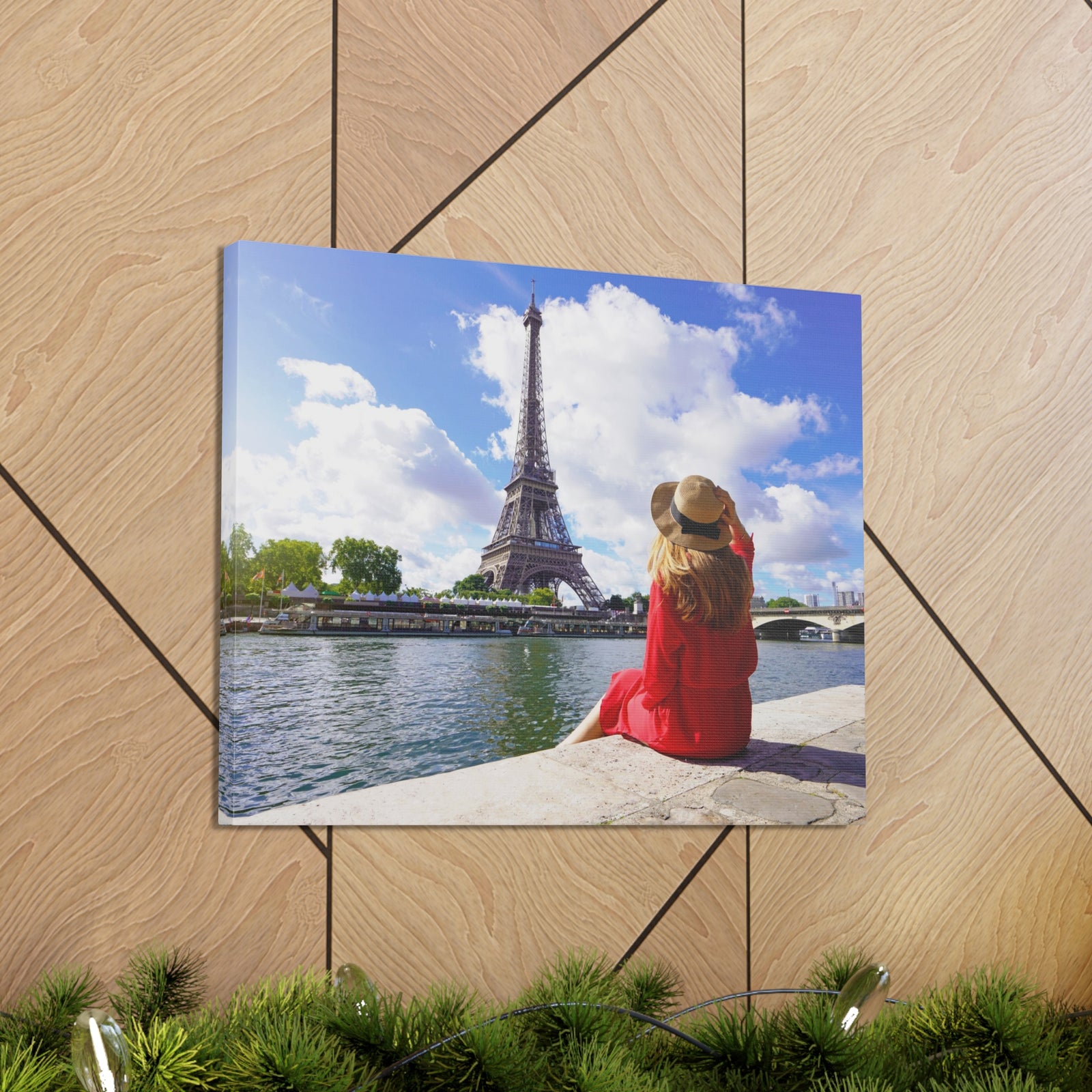 Eiffel Tower Sunrise Seine River Paris Skyline Canvas Artwork High-Quality Breathtaking Stunning Cityscape for Home Decor Ready to Hang-Express Your Love Gifts